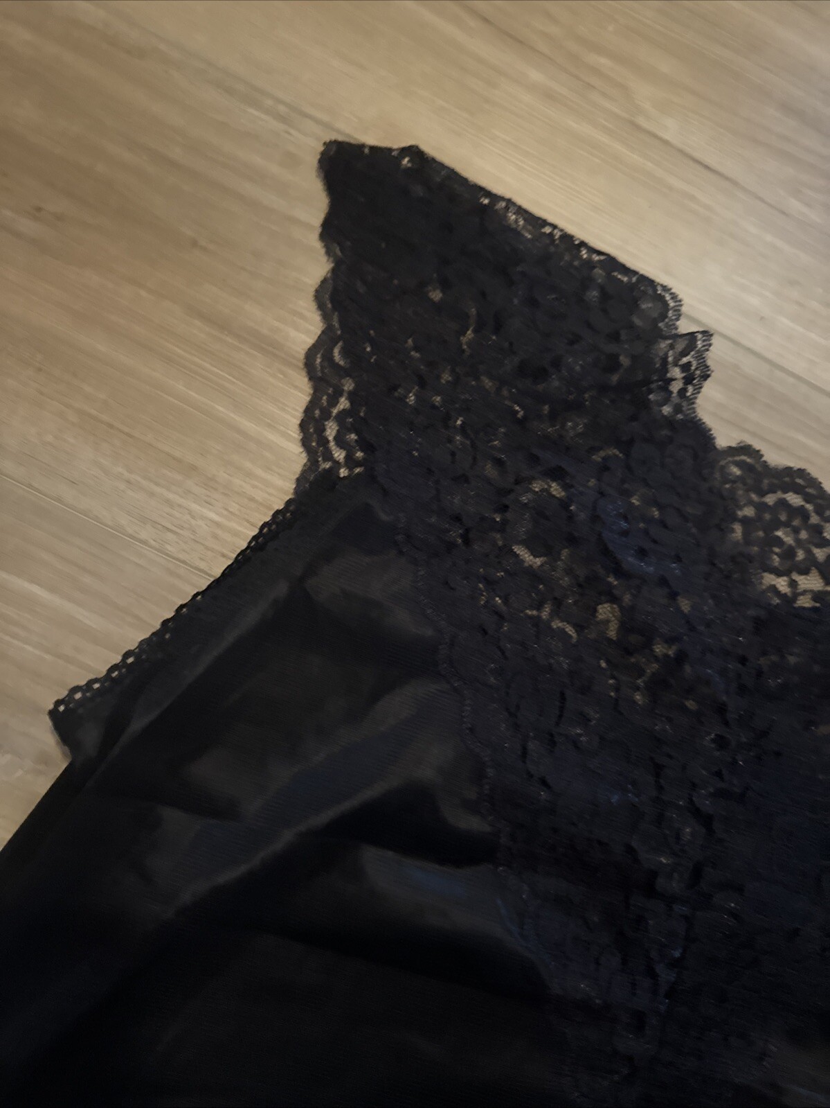 VINTAGE SLIP TOP CAMISOLE FULL FIGURE CAMI LINGERIE BLACK LACE TRIM USA L