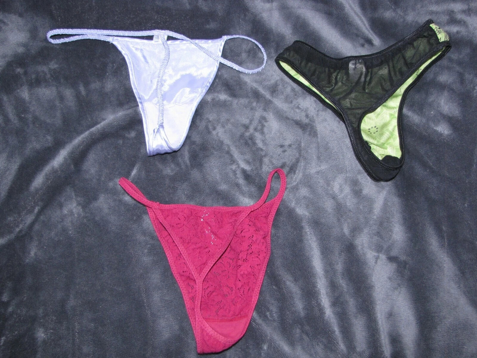3 PAIR SMALL 5 THONG G STRING PANTIES BIATTA MAIDENFORM GREAT STRINGS LACE