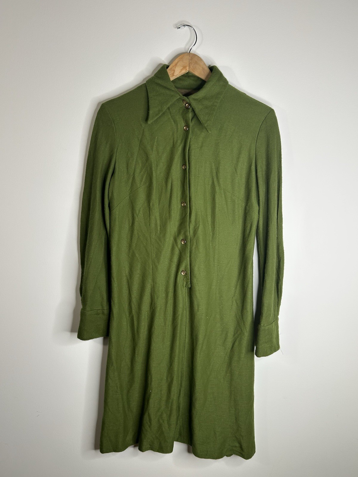 Vintage 1970’s Dress Women’s Green Aline Everyday MOD