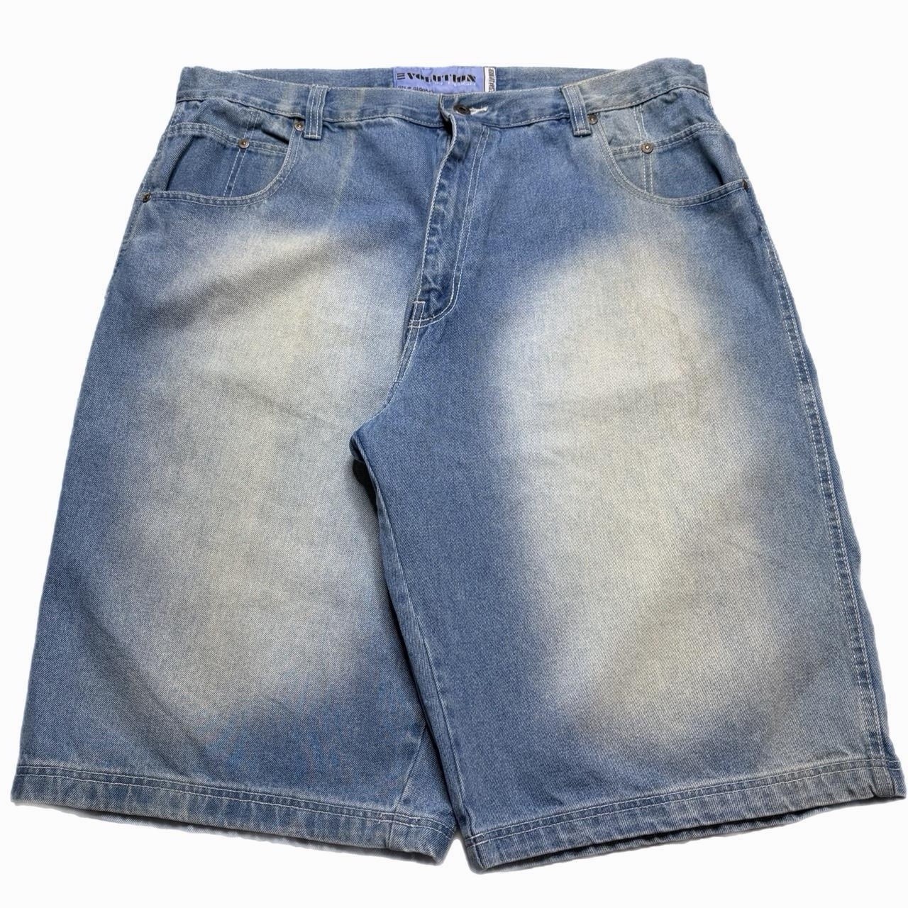 Vintage Y2K 2000s Evolution In Design Light Wash Baggy Jean Shorts Size 40