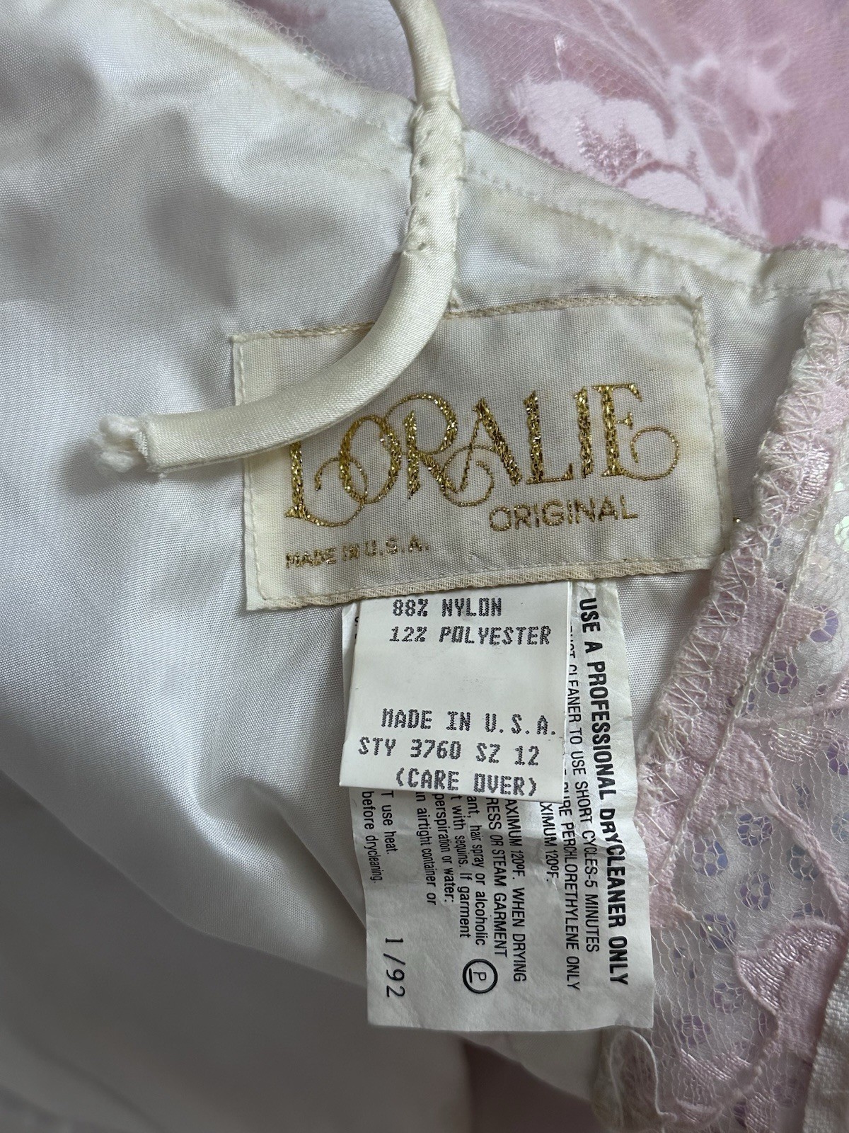 Vintage 1980’s Loralie Original Fairy Glam Rock Party Dress Lace Sequin Tiered