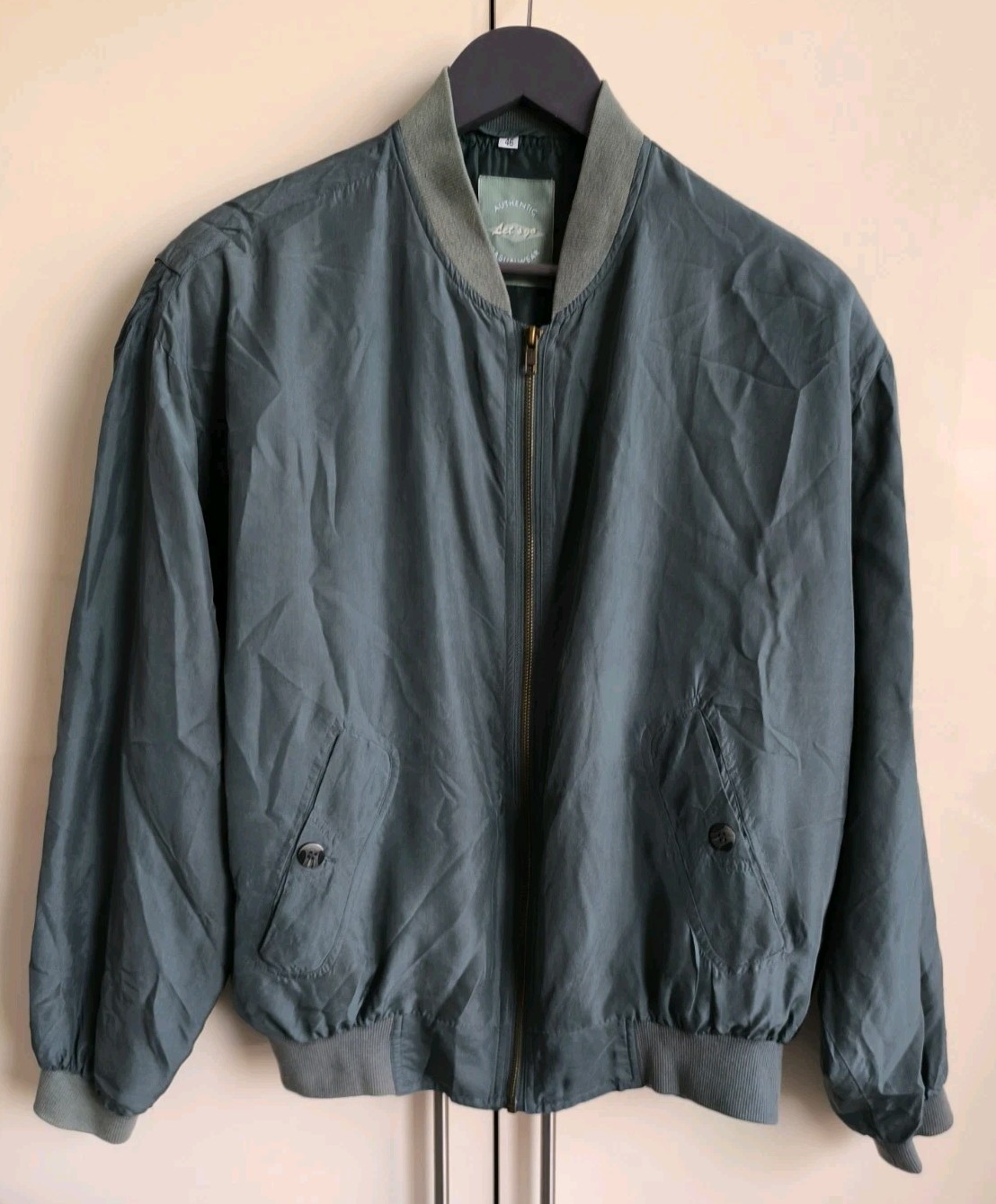 New vintage silk green windbreaker, size 46