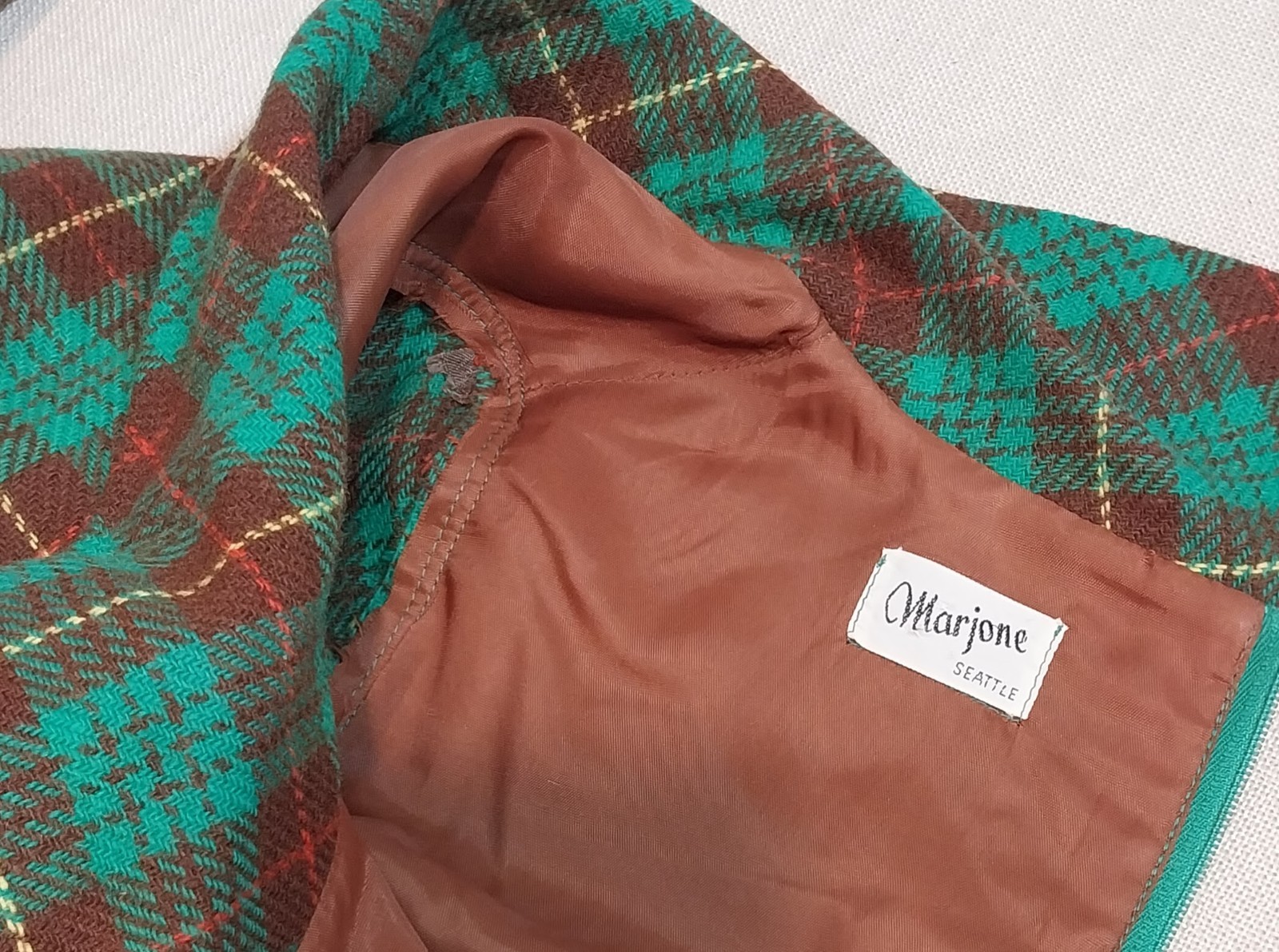 Vintage &lsquo;Marjone Seattle&rsquo; Plaid Wool Dress 1960&rsquo;s