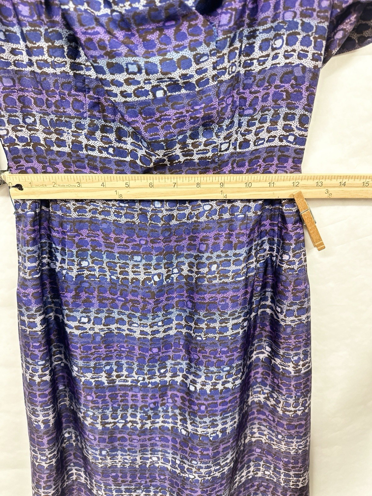 Vintage 60s Shirtwaist Dress Small Purple Abstract Stripped R&K Originals