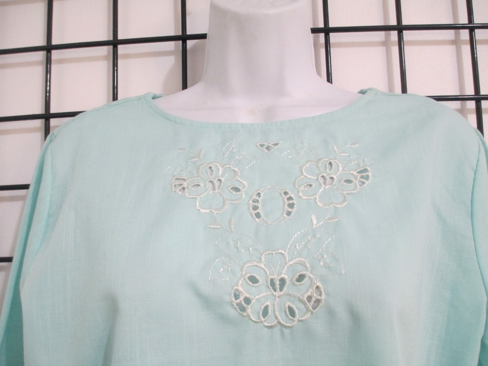 « NEW OLD STOCK » PARIS STATION / USA 🌸 SIZE 16 / 42&Prime; BUST==EMBROIDERY BLOUSE
