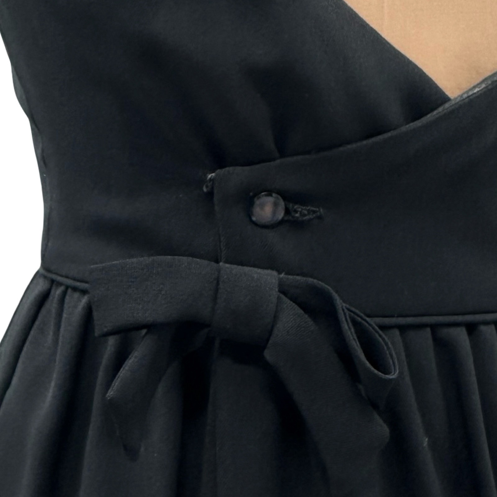 Vintage 1960s Black Fit & Flare Sleeveless Dress ILGWU Union Made Classic Midi