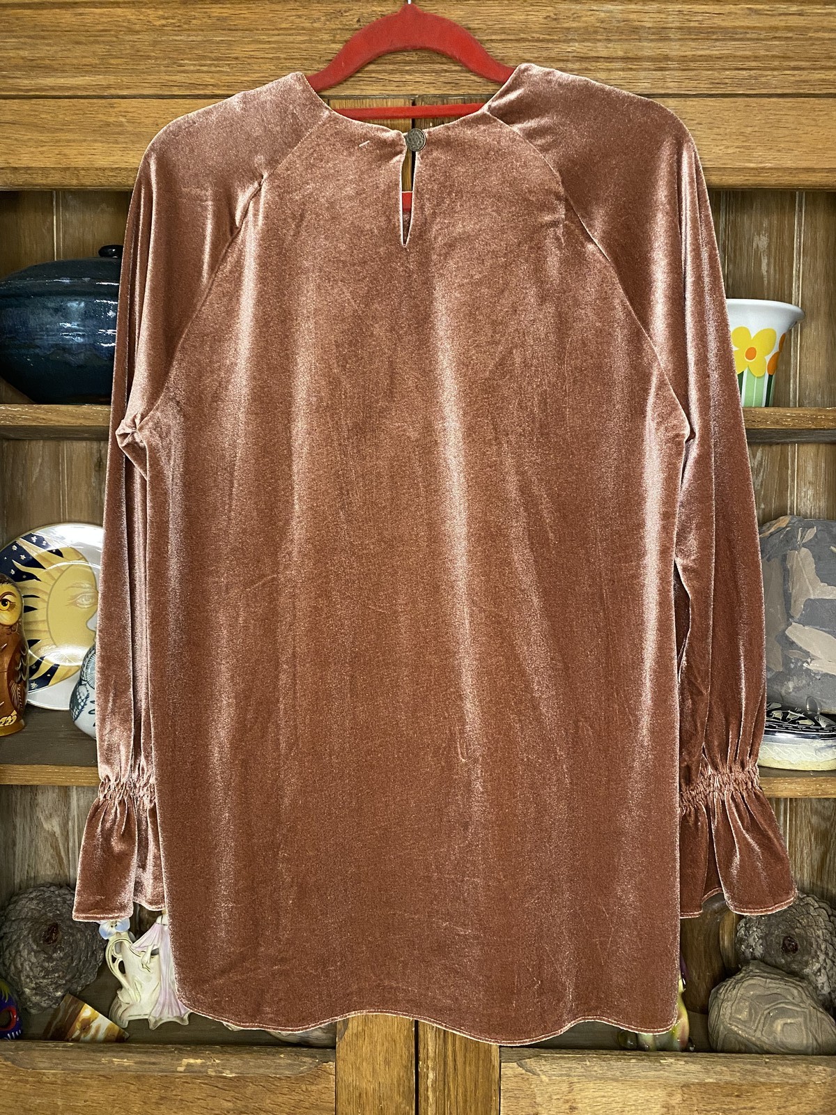 Blush Pink Velvet Blouse