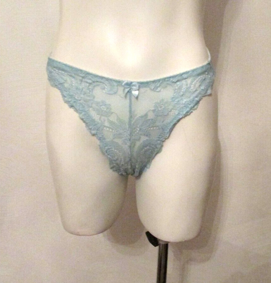 2pc Kellwood Shimmer Nylon Chantilly Lace Demi Bra 32B Bikini Pantie S USA made