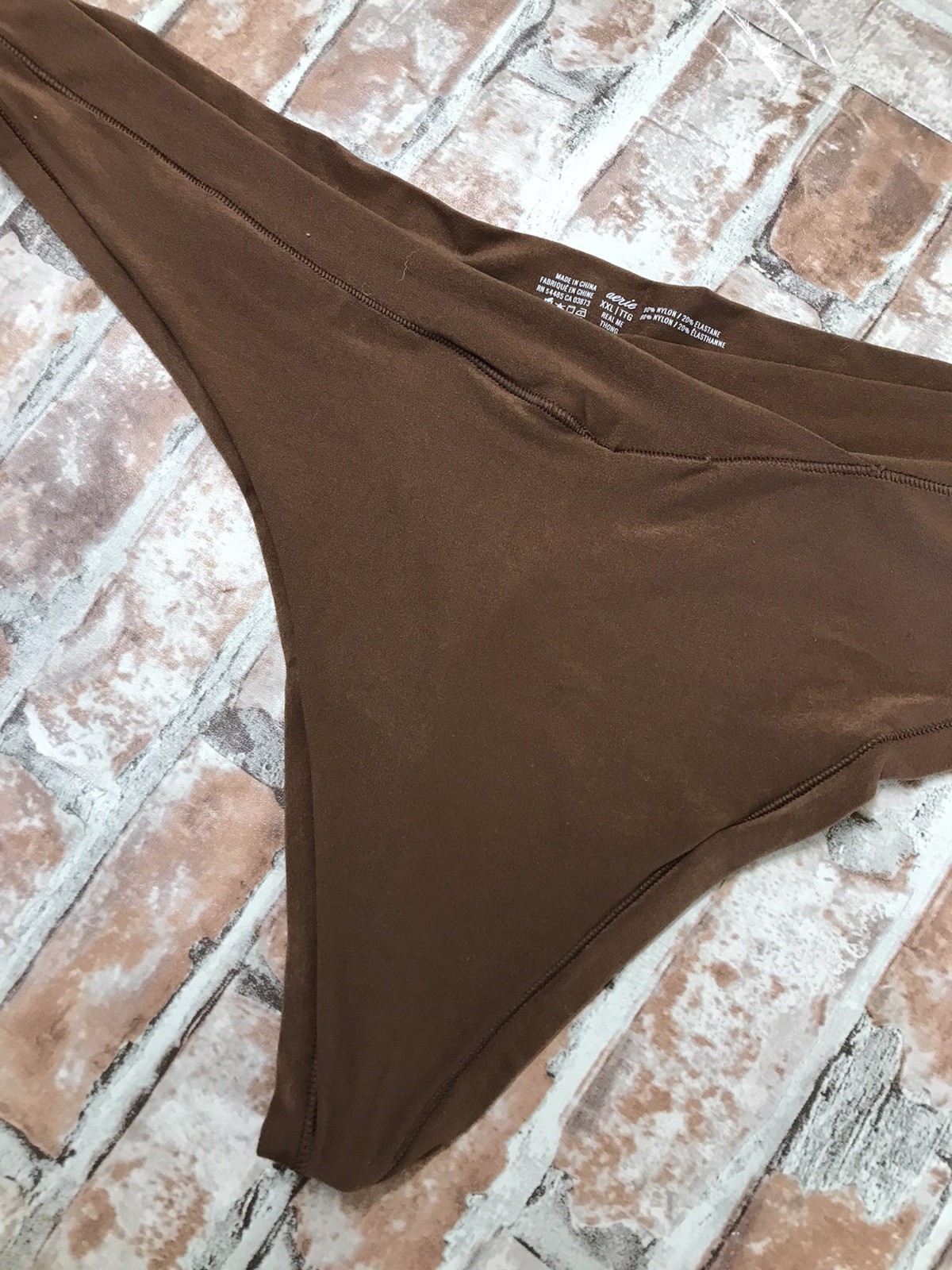 Brown Rare Aerie Thong Size XXL Very Soft Panty Stretchy
