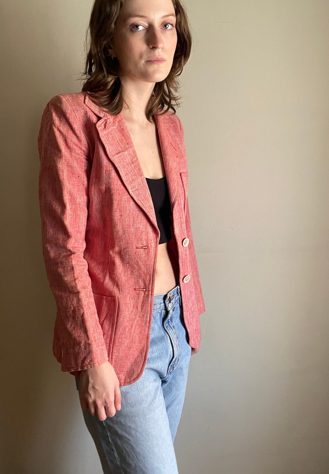 1970s Yves Saint Laurent blazer / 70s tailored linen blazer