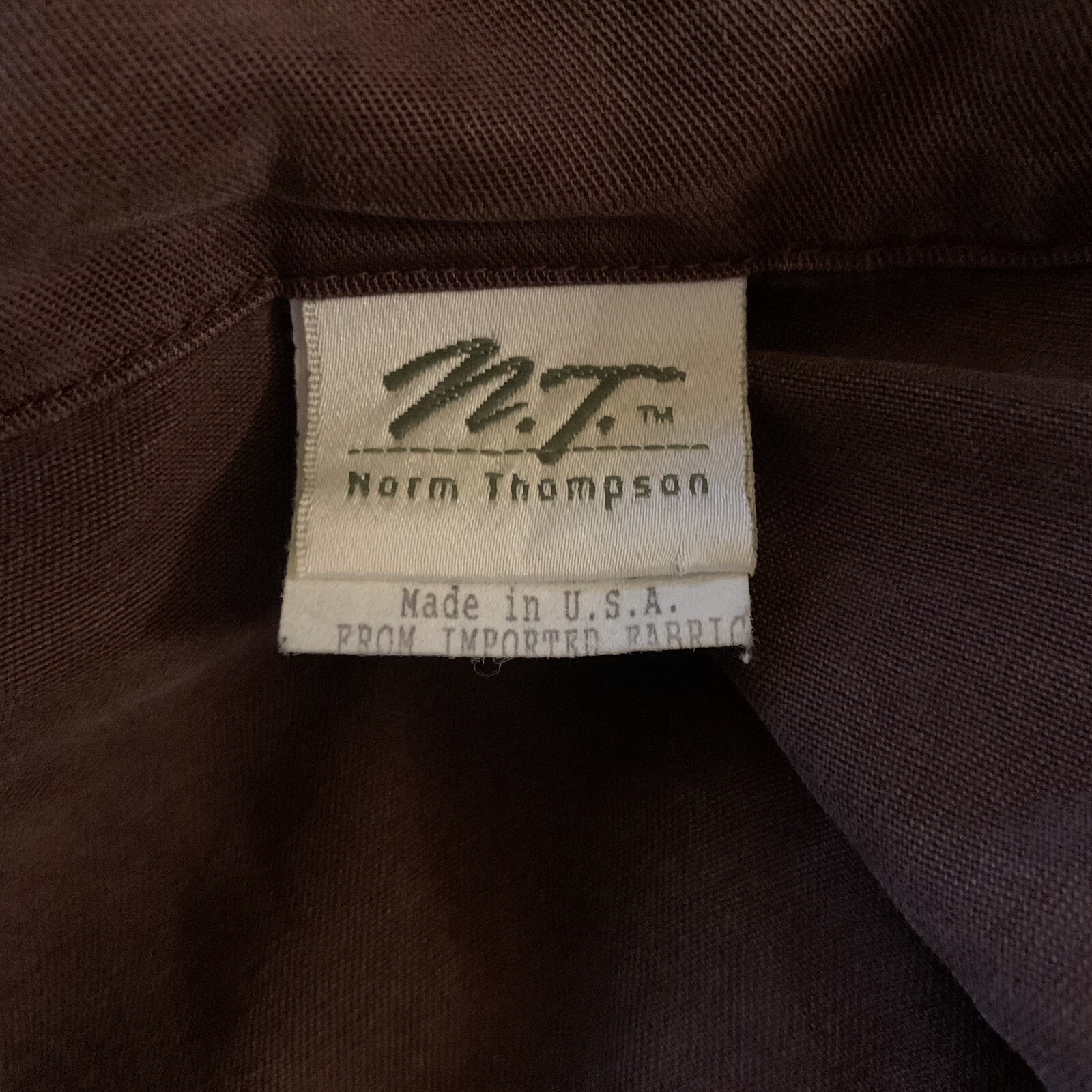 Vintage Norm Thompson Size XL Button Up Top Brown Long Sleeved Top Womens