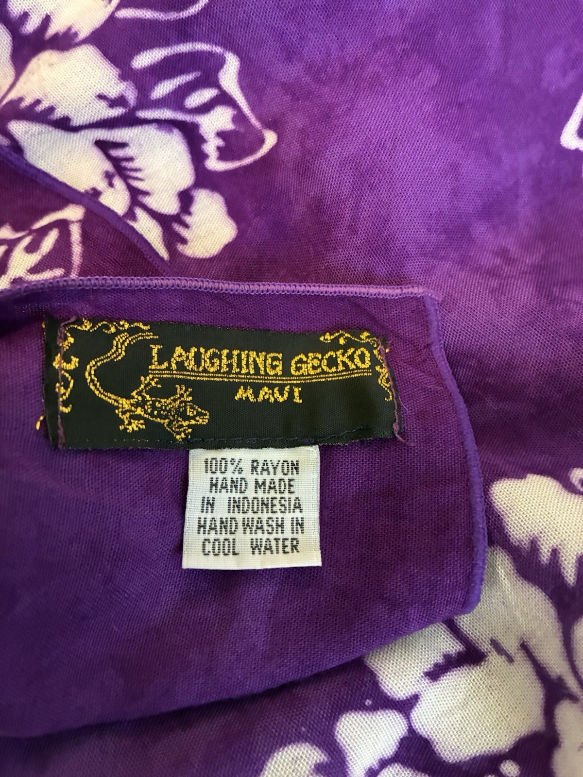 Laughing Gecko Vintage Wrap Dress/shawl Beautiful Purple Floral Rayon 44×69 In