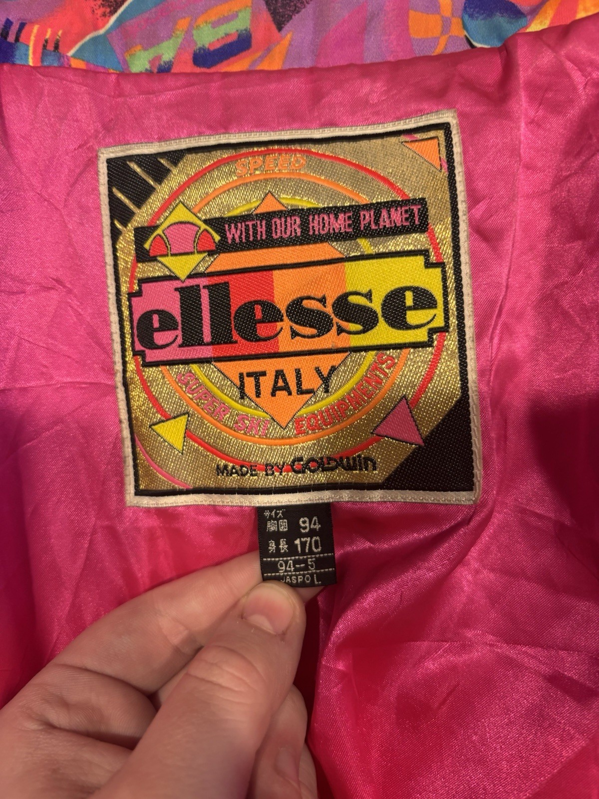Ellesse Goldwin Vintage 90s – 80’s Jacket Rare Designer Size L Pink Purple