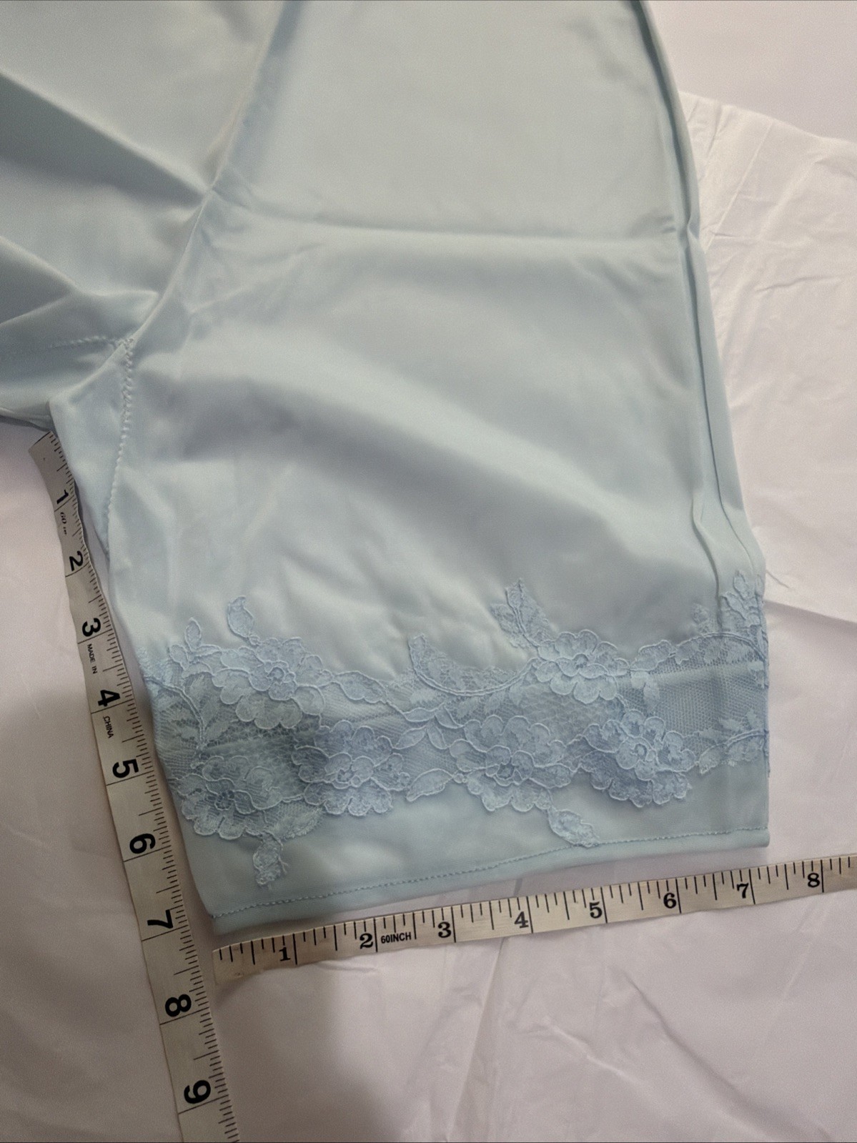 VTG Bloomers Knicker Semi Sheer Blue Pettipant Shorts Half Slip Lace SZ XS 4