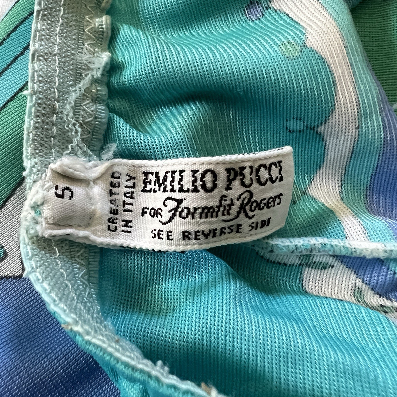 EMILIO PUCCI Vintage Lingerie Brief S/M sz. 5 Formfit Rogers MOD Print 60&rsquo;s/70&rsquo;s