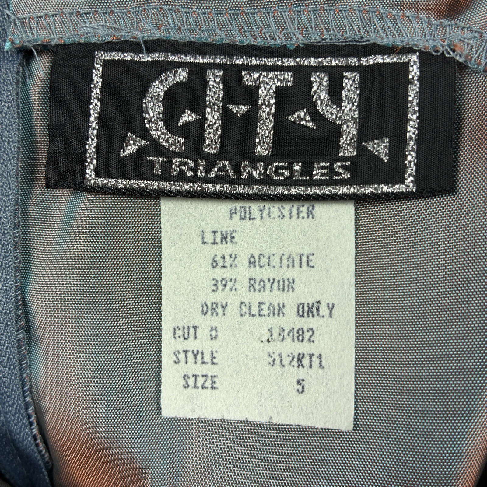 City Triangles Women&rsquo;s VTG 90s Blue Iridescent Dress Fairy Grunge Prom 5