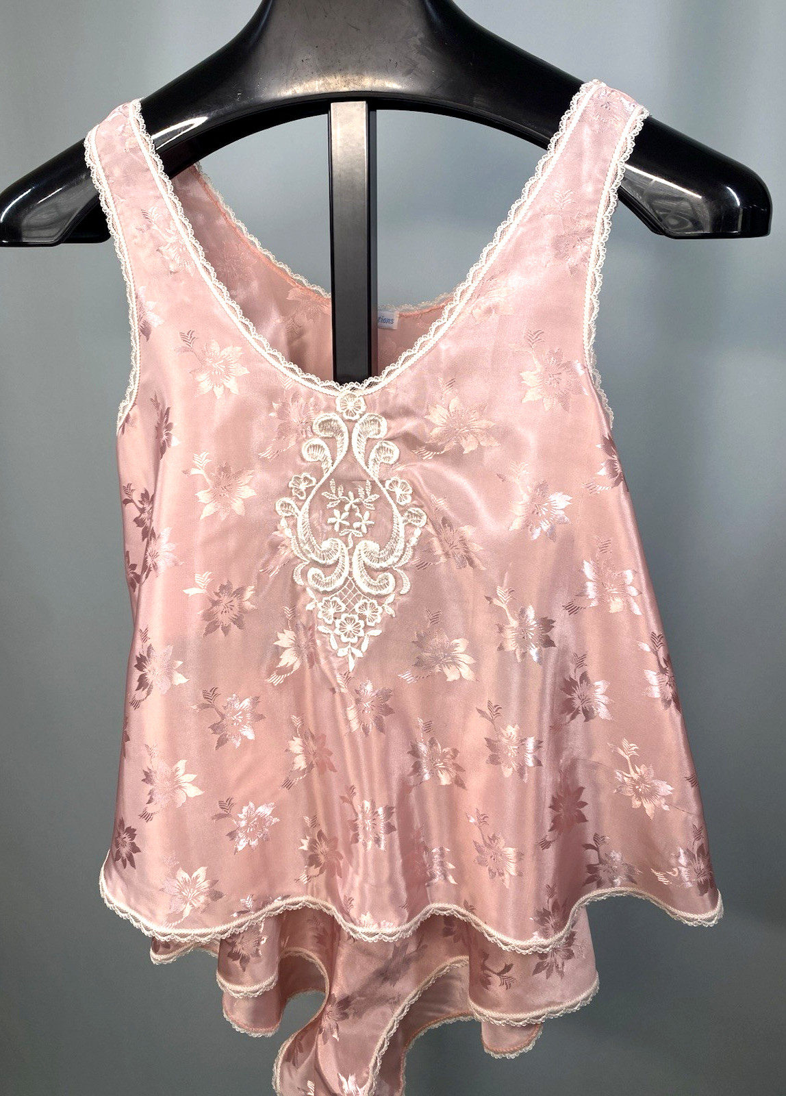 Vintage Camisole & Short Set SIZE SMALL pink tank lace SLEEP SOLUTIONS 90s Y2K
