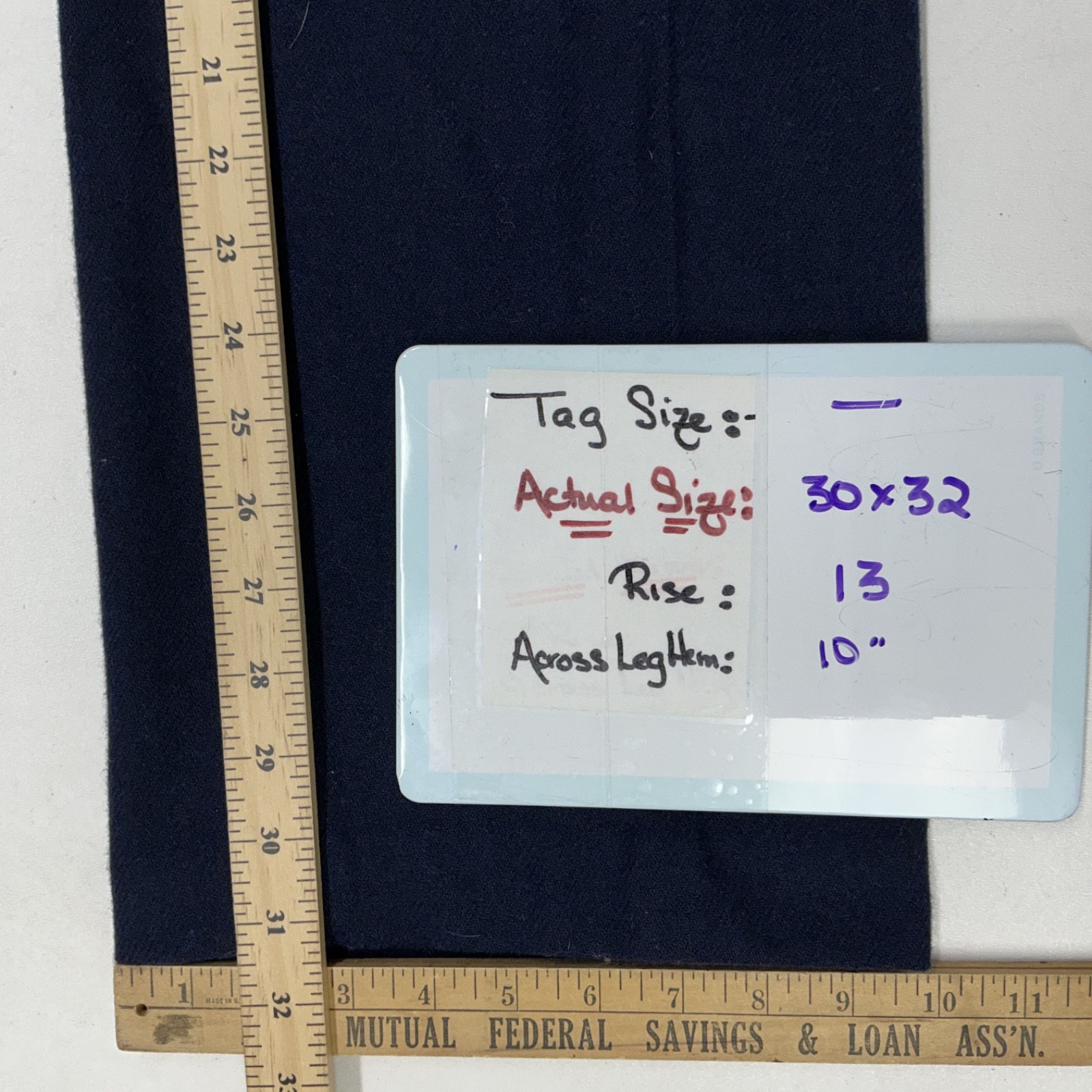 CLOTHE HER RUSS TOGS 2Pc Suit Pants Slacks 30×32 Blazer Womens Navy Sz M