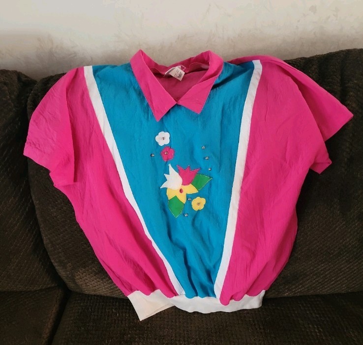 Vintage 1980s Women&rsquo;s Koret Grannycore Collared Short Sleeved Floral Shirt Large