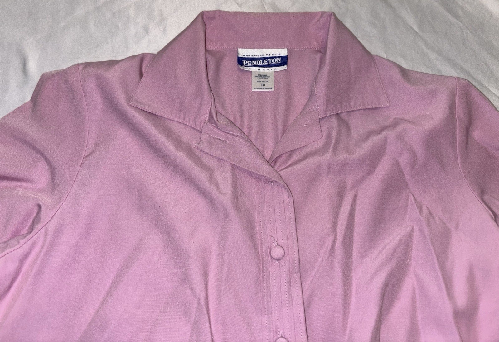 Vintage Country Sophisticates by Pendleton Blouse Top 10 Mauve Pink L/S USA EUC