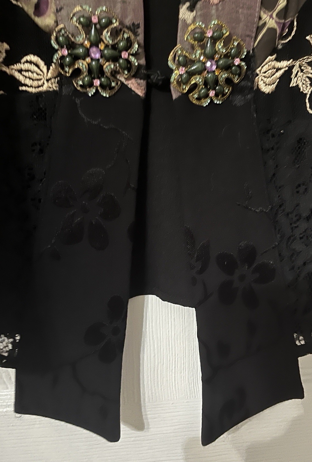 Vintage SA2 Spencer Alexa Mixed Media Kimono Jacket P-M. “Art To Wear” Stunning
