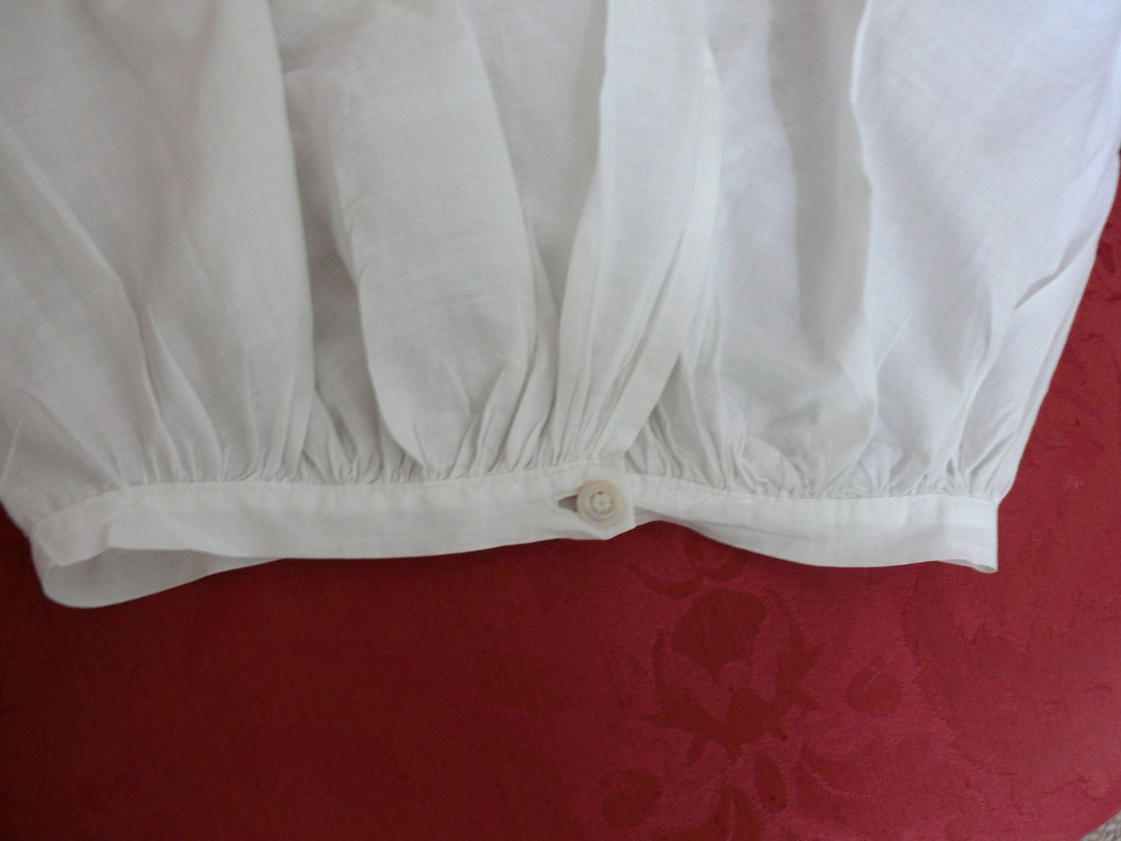 1890`s White Antique Corset Cover Camisole Chemise Cotton Eyelet for Youth XXS