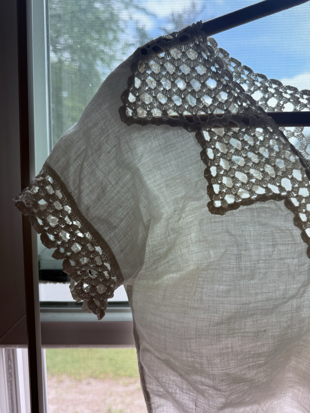 Anitque 1910s Edwardian Victorian Bodice Blouse Corset Cover Shirt Lace Netting