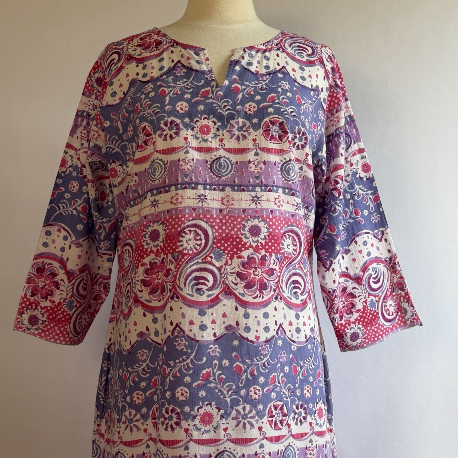 Vintage Phool Printed Cotton Caftan M/L