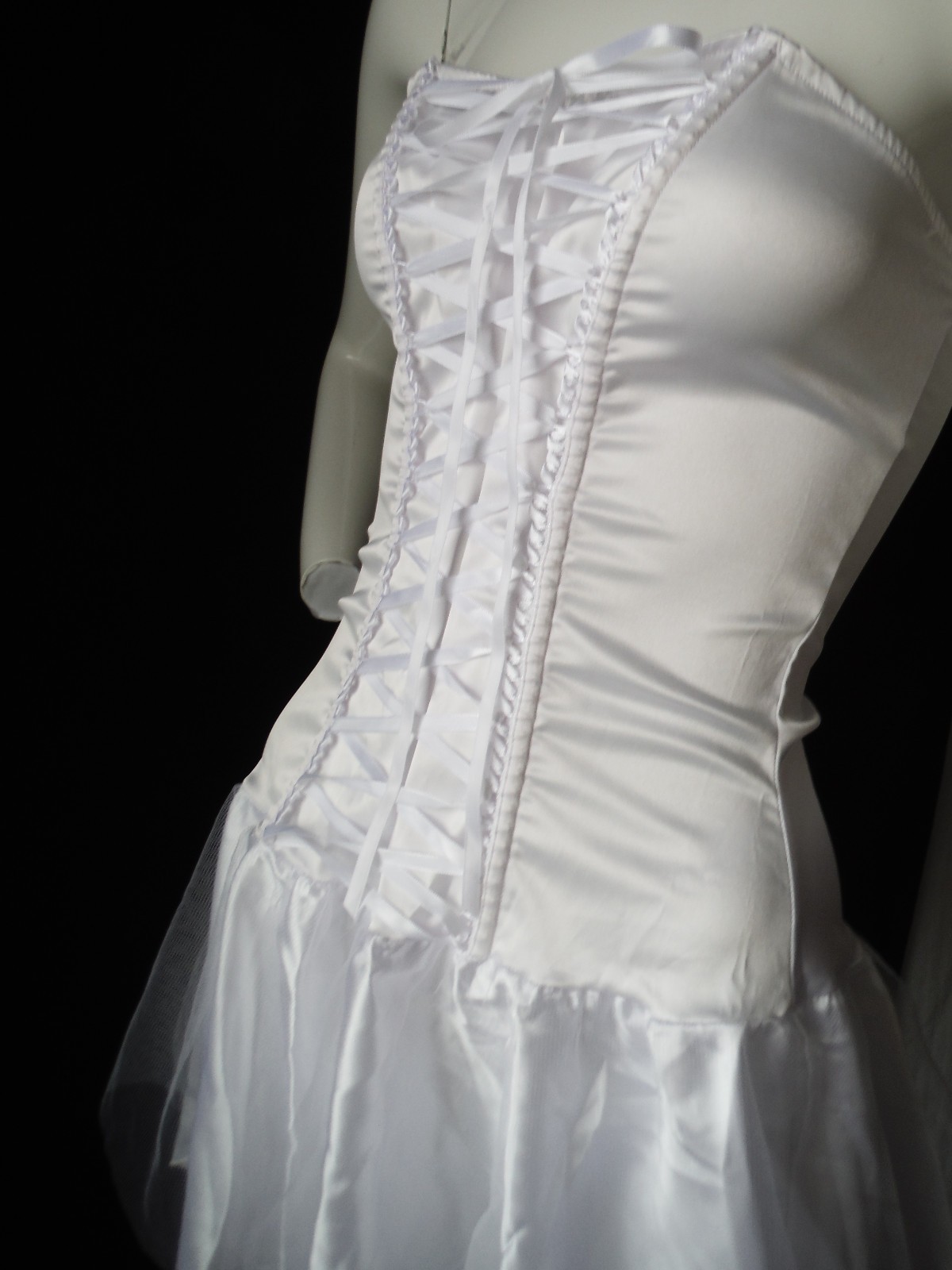 VTG Fredericks of Hollywood 90&rsquo;s New Sexy!! White Lingerie Dress Tie Up Bodice S