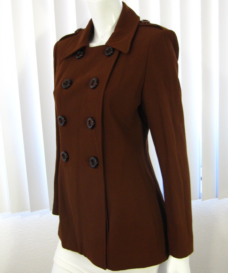 Collection Allumette A.C Paris Vintage Long Sleeve Blazer Sz T2 Solid Brown