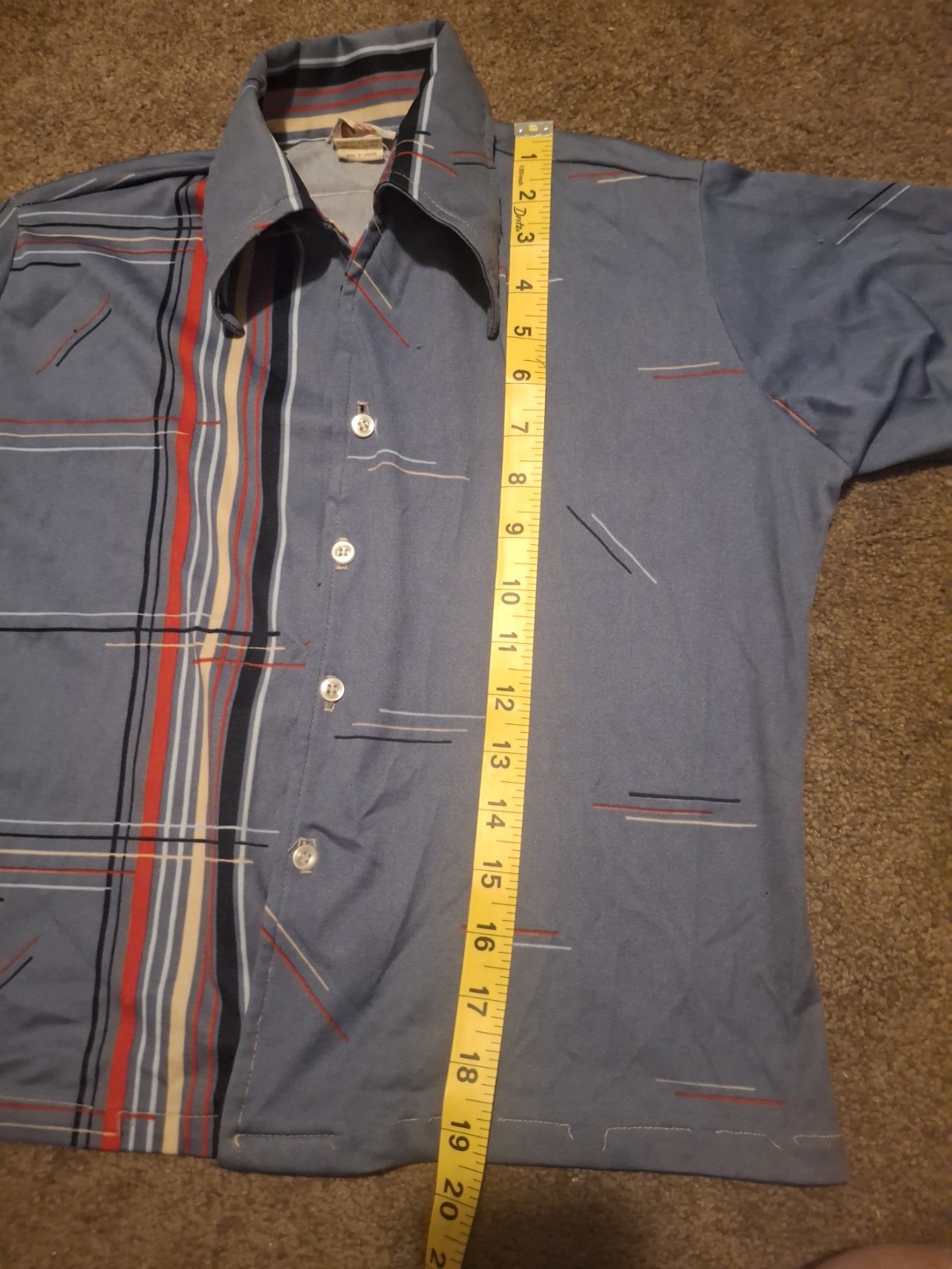 Vintage 70s Puccini Styled by Hogan Disco Shirt Dagger Collar Crop Top Women&rsquo;s 8