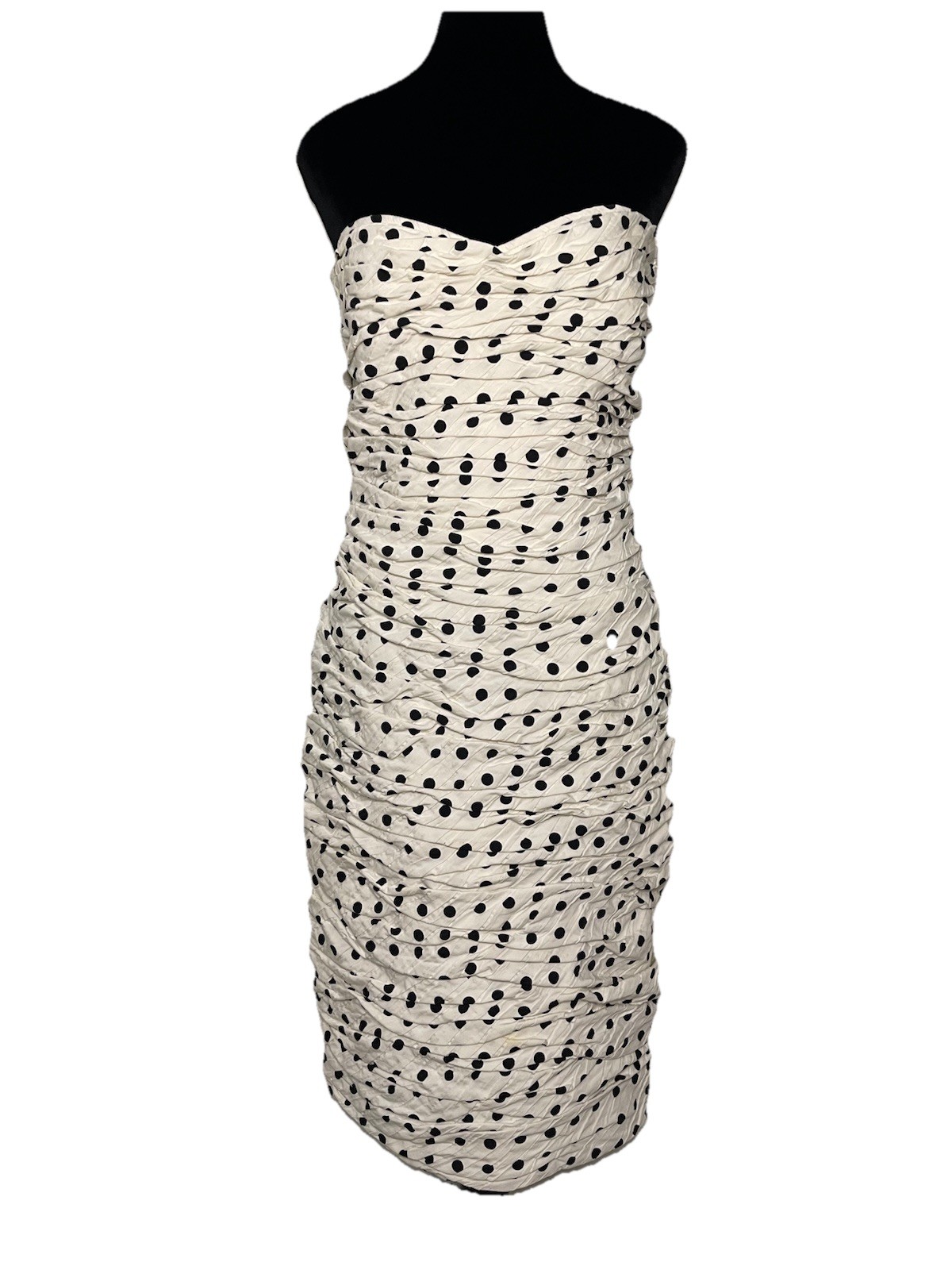 Vintage Emanuel Ungaro Polka Dot Strapless Dress & Jacket Womens Size 12 Ruched