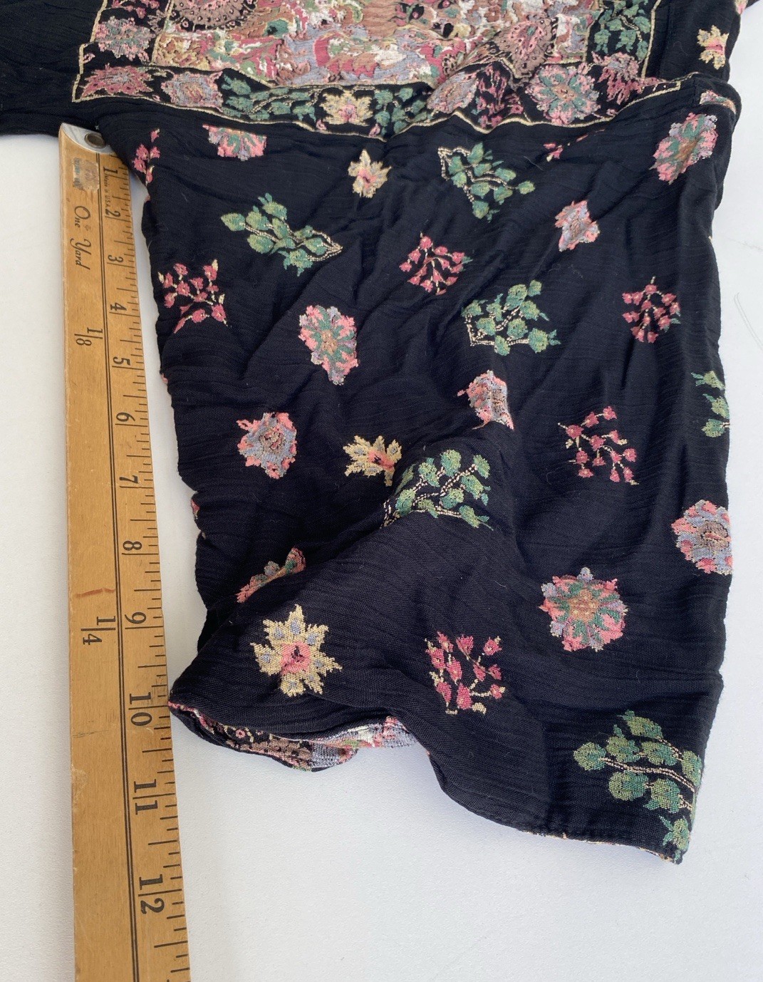 Platinum By Dorothy Schoelen O/S Boho Open Front Jacket Floral Art To Wear