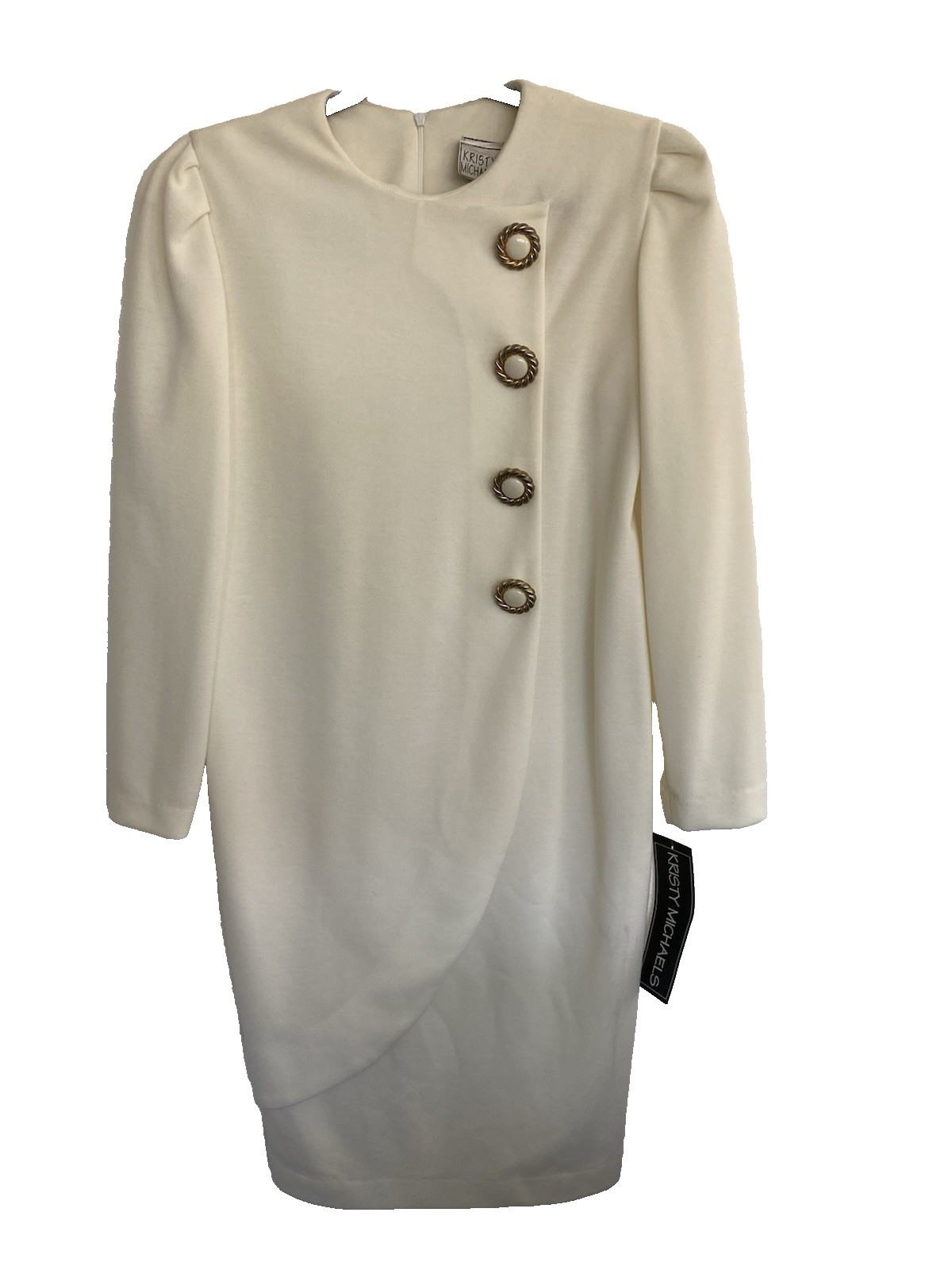 NWT 1980&rsquo;s Vintage KRISTY MICHAELS Women’s Dress Size 12 Ivory Made in USA