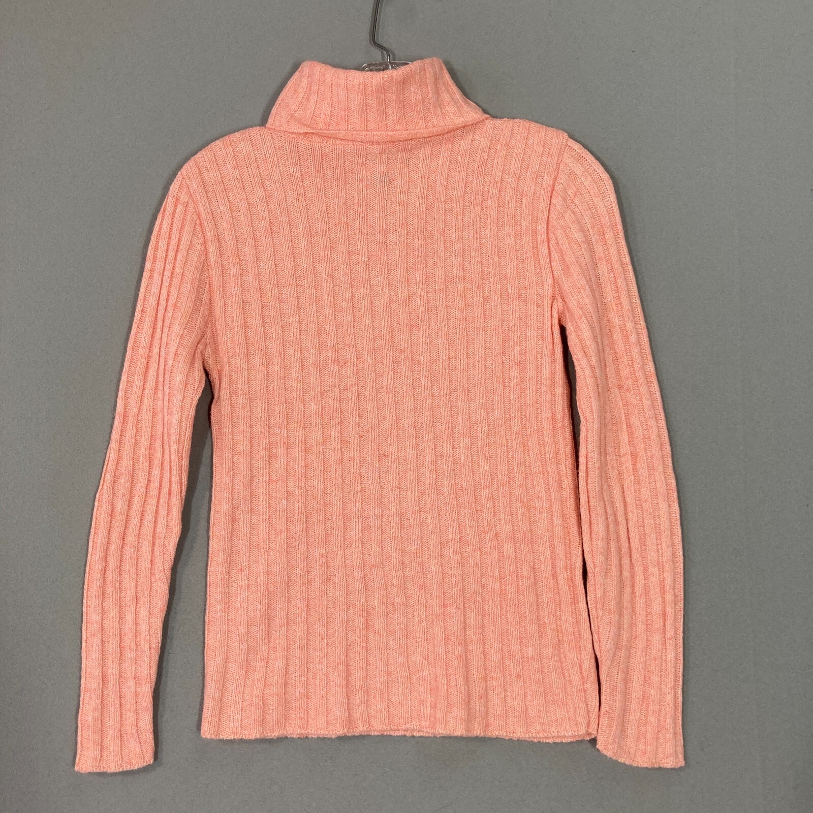 Vintage Sears Jr Bazaar Turtleneck Sweater 70s Ribbed Womens XS/S Light Peach