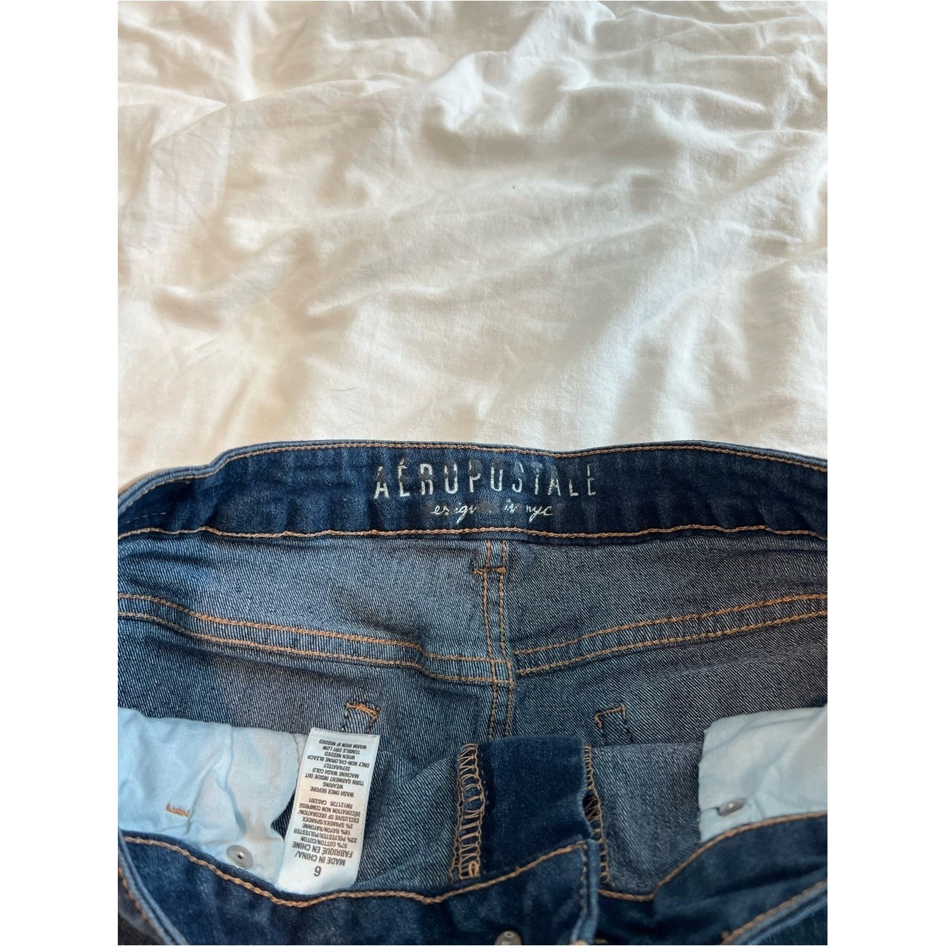 vintage aeropostale low rise dark wash cuffed mini shorts