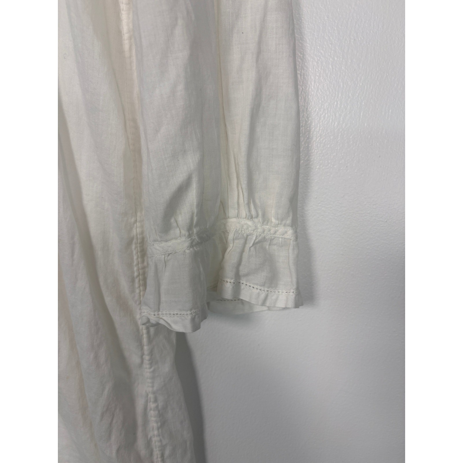 Unbranded Women Nightgown OS White Vintage Lace Pintuck LongSleeve Chemise Dress