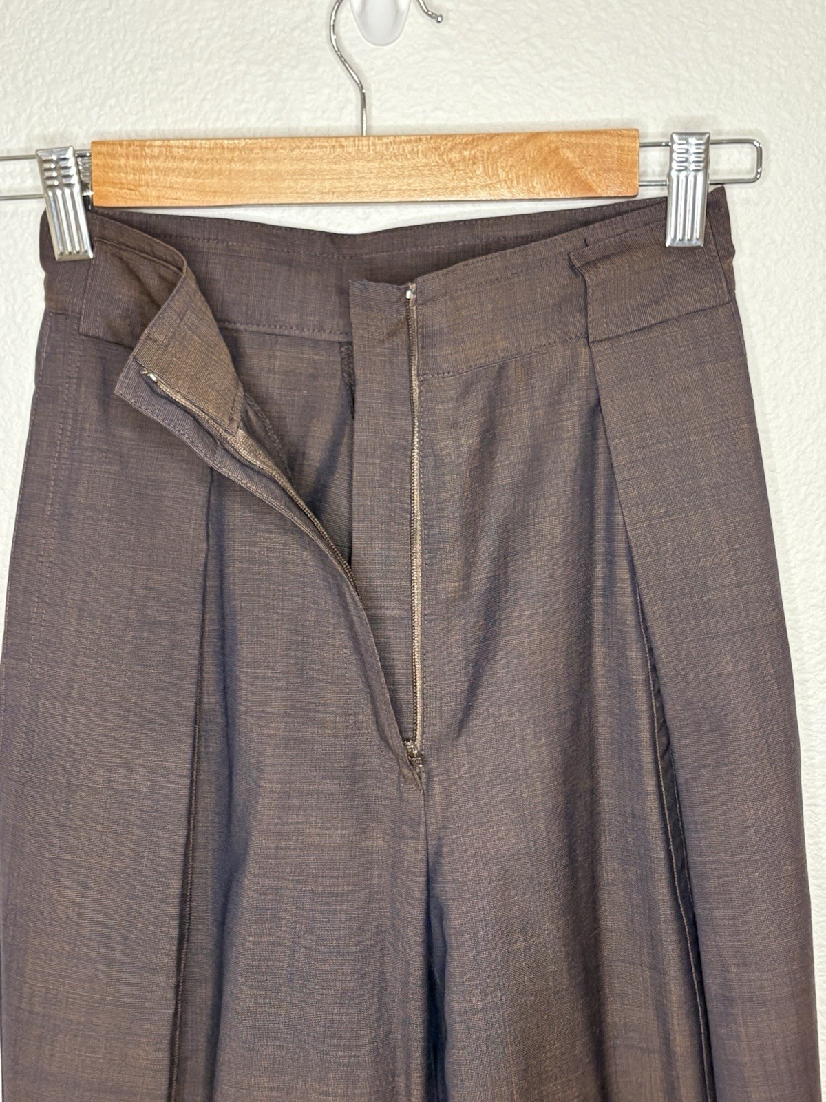 VTG 80s Gianni Versace Brown Trousers Made in Italy IT 38 US 00 24&Prime; Waist