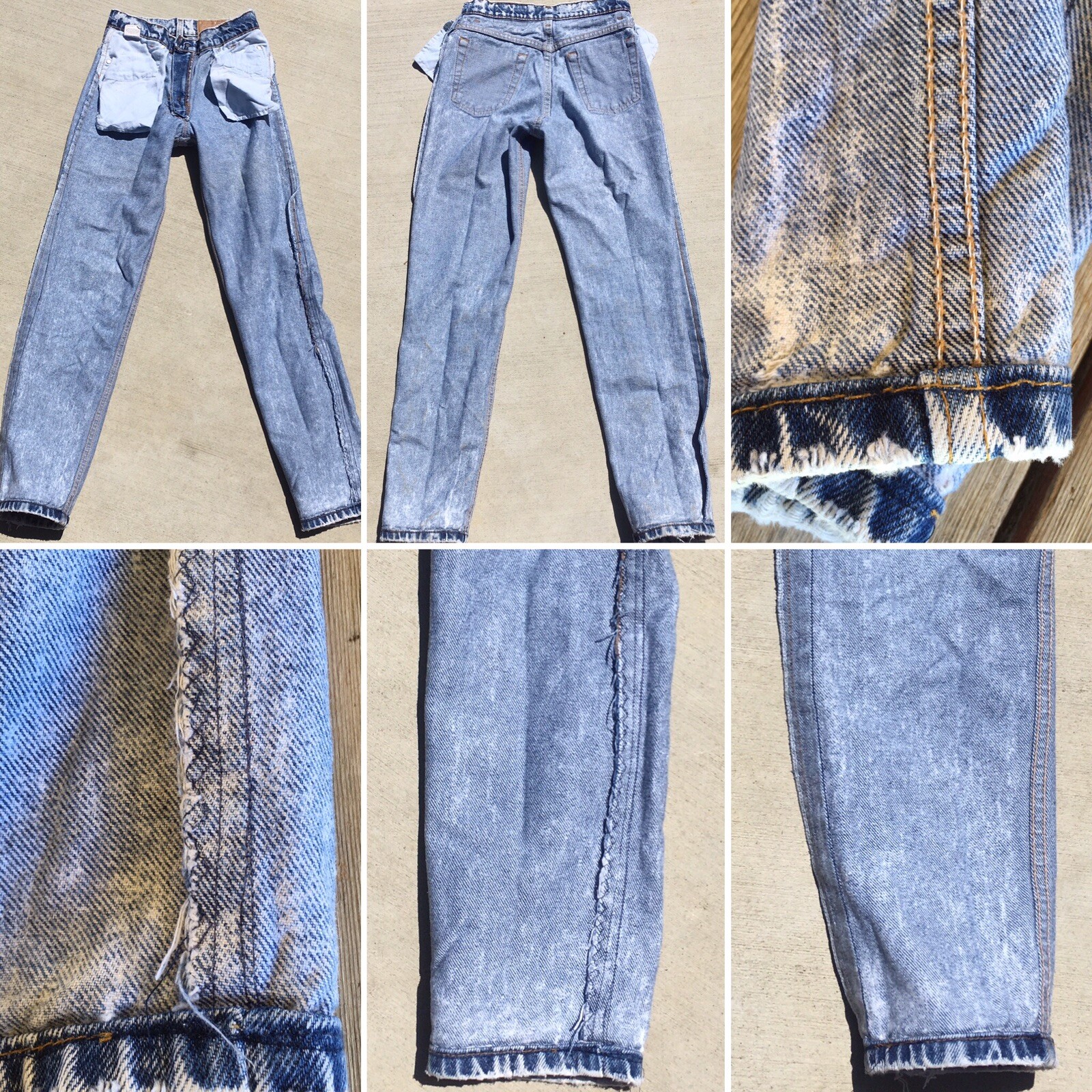 Vintage Levis Acid Wash Jeans 505 High Waist Tapered Leg 25 in Waist 80s 90s