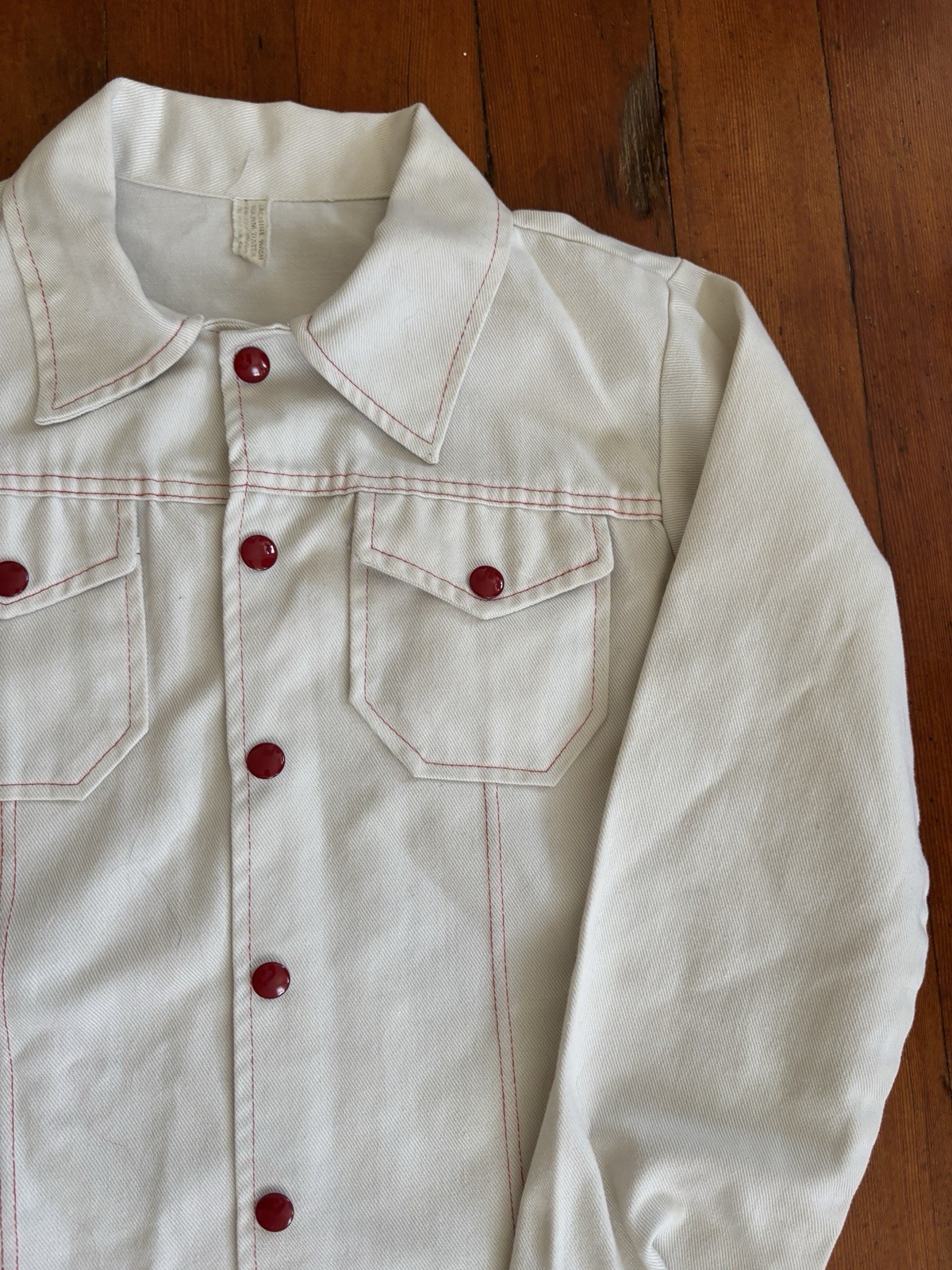 Womens 70s Denim Jacket Bell Bottom Pant Set Embroidered Vintage