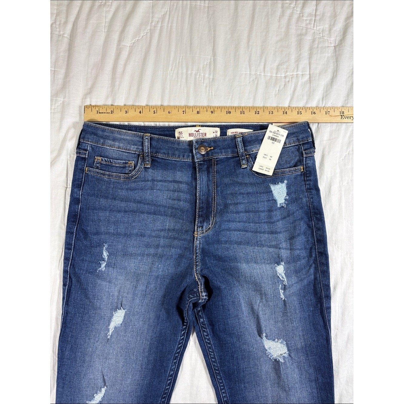 Hollister Women High Rise Super Skinny Distressed Ripped Jeans Size 15S NWT