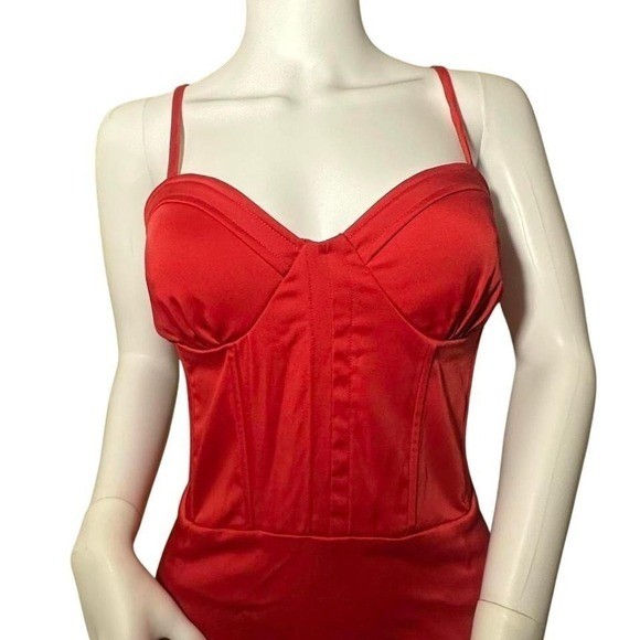 Bombshell Mermaid Y2K Vintage Red Corset Dress M