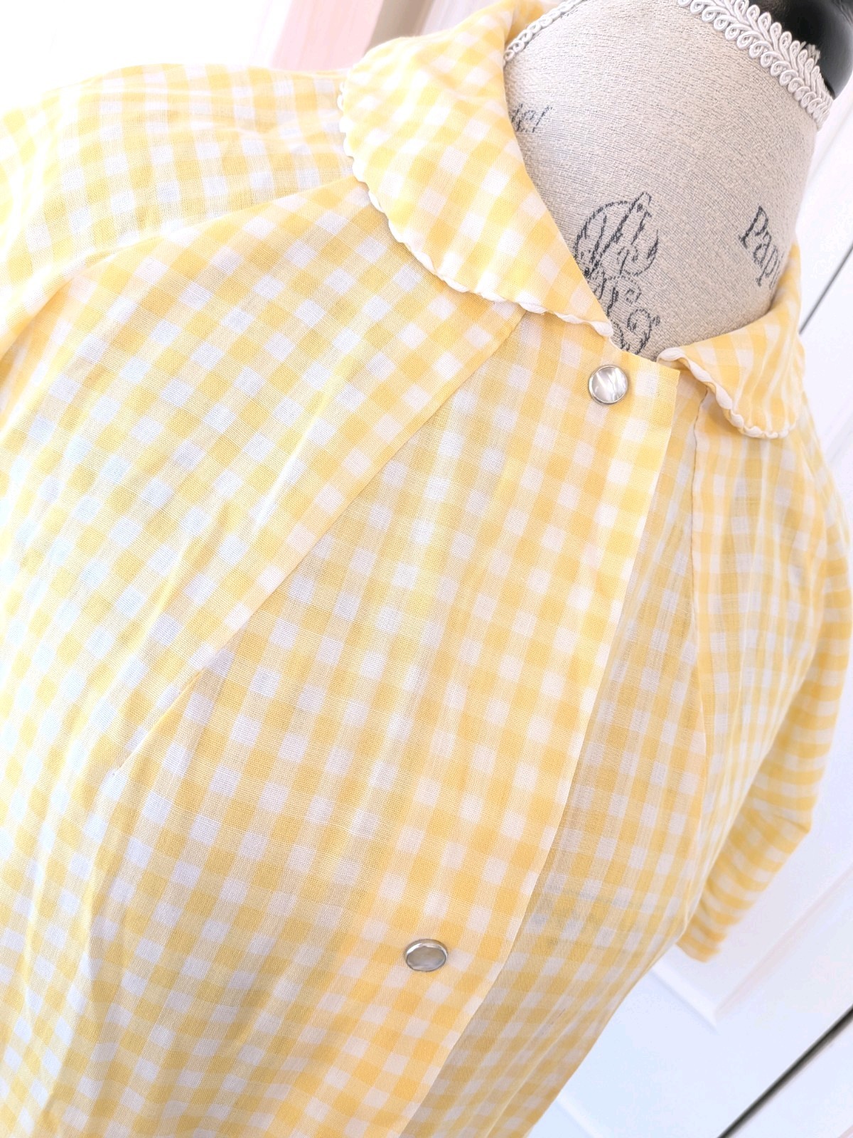 Vintage Yellow Checked Housecoat/Robe 1950/1960