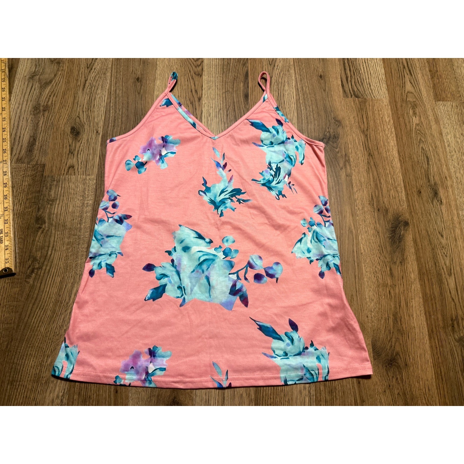 SHEIN Floral Cami Top Women Small Pink Casual Spaghetti Strap Excellent