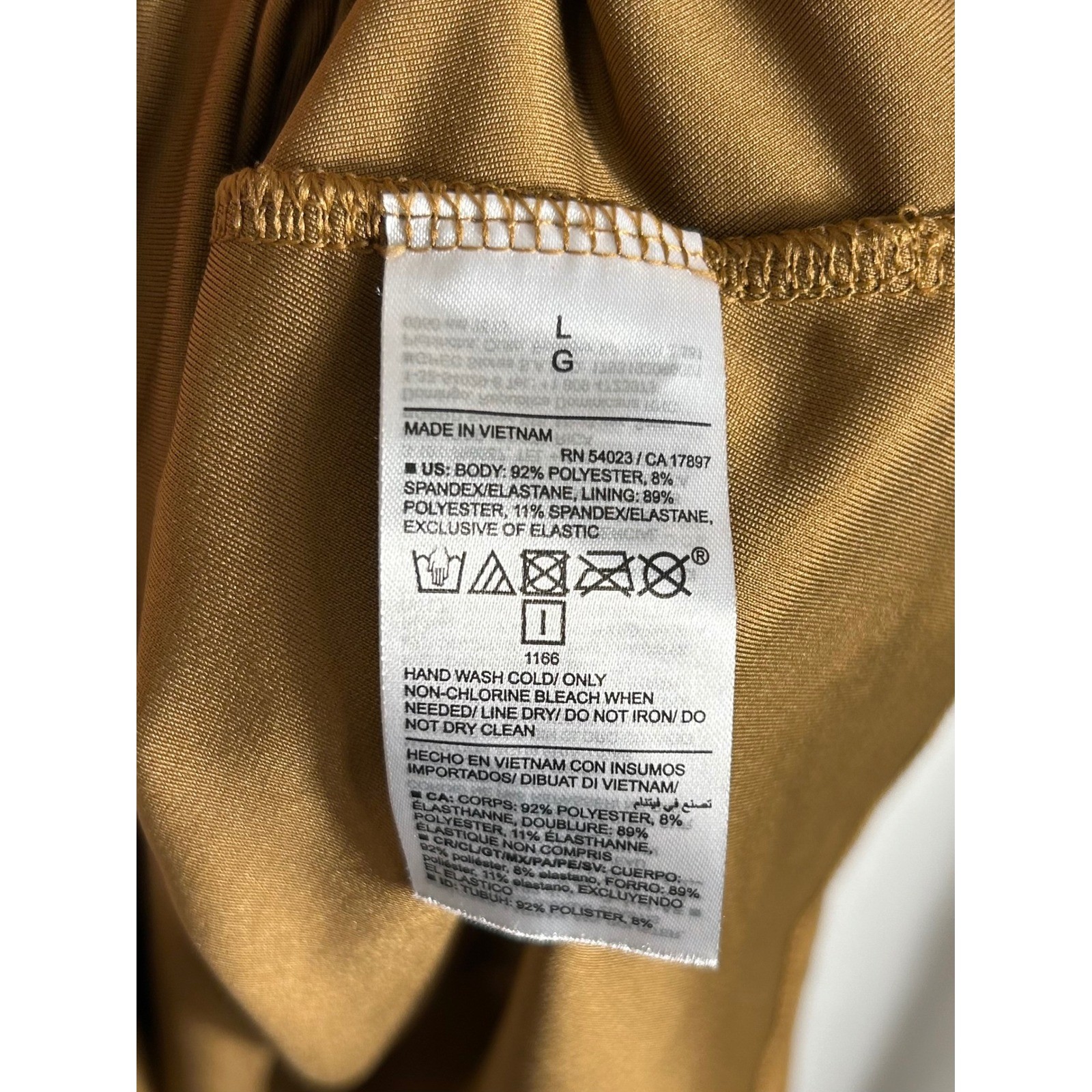 Old Navy Womens Mustard Yellow Geometric Smocked Waist V-Neck Dress Large