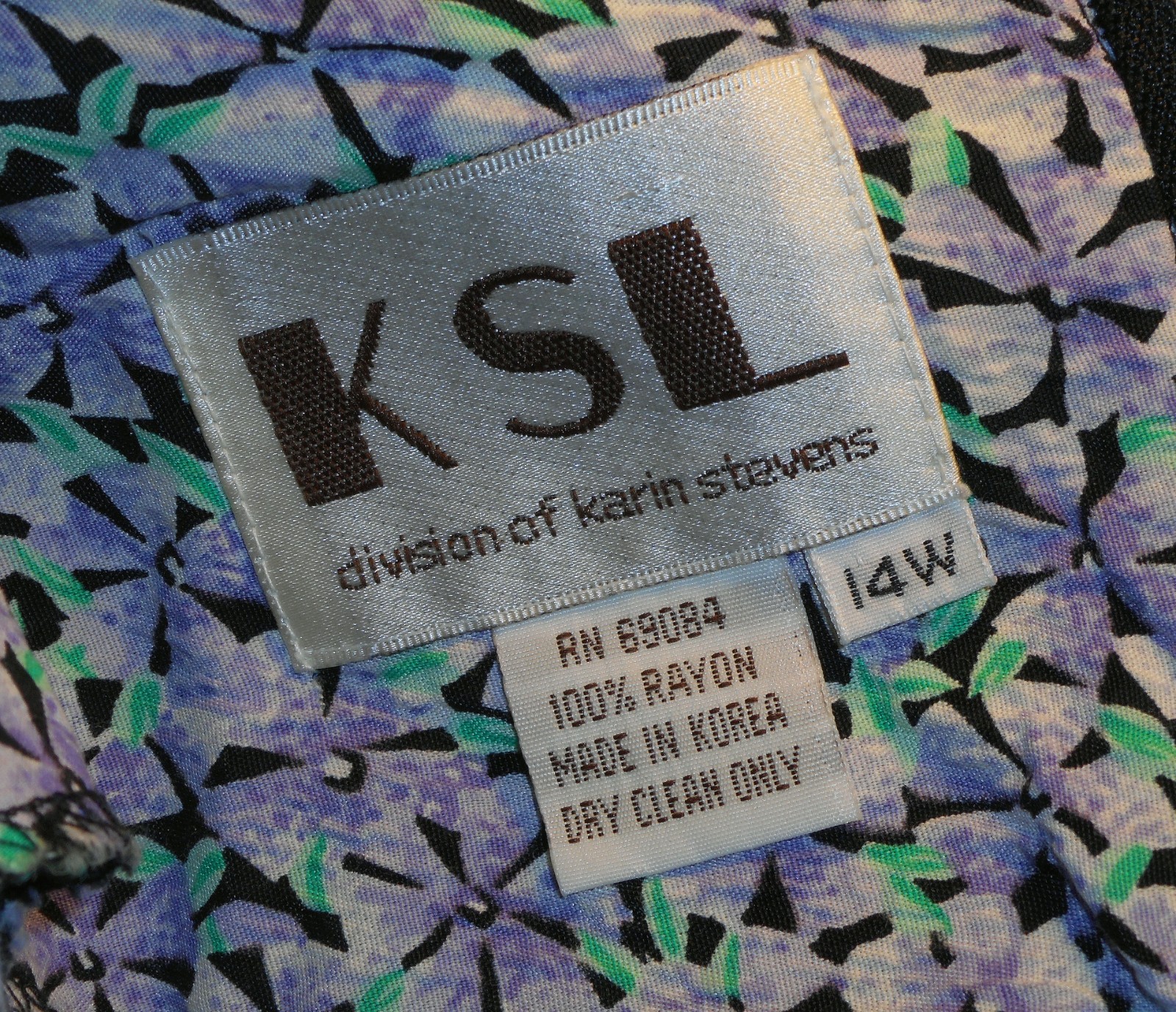 Vtg Early ‘90s Karin Stevens (KSL) Cottagecore/Secretary Rayon Dress, Mod 11/12