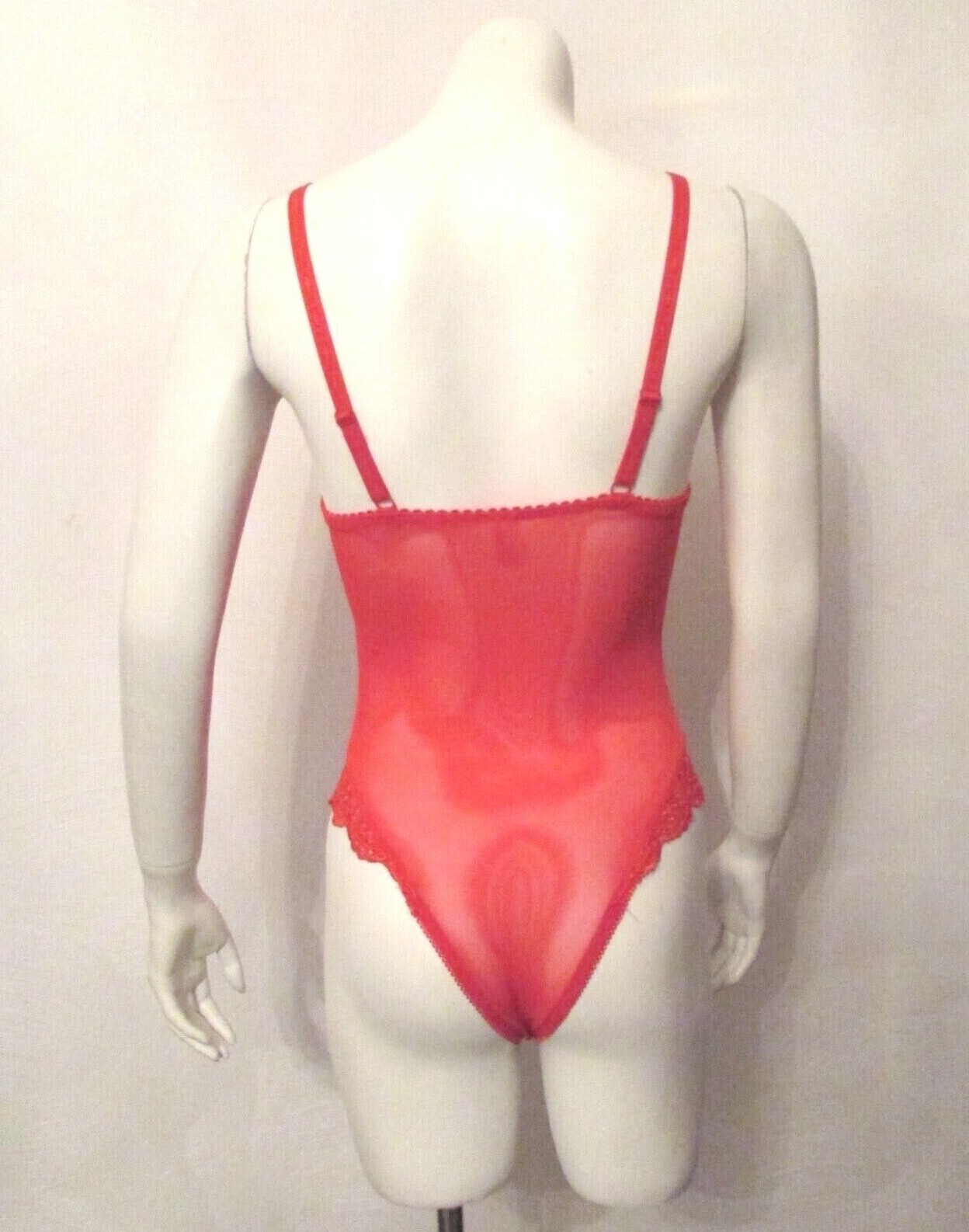 Lady Princess BS2015 Red Mesh Lace High Cut One Piece Teddy Bodysuit UW Bra L