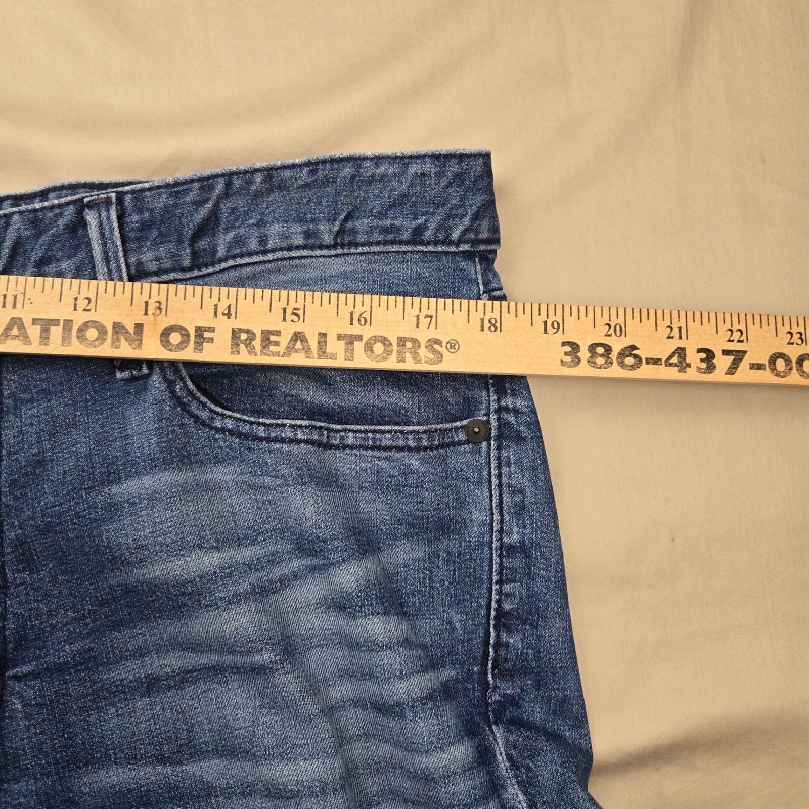Bonobos Mens Blue Medium Wash Stretch Straight Leg Jeans 35×32 BNX-201 BLW36