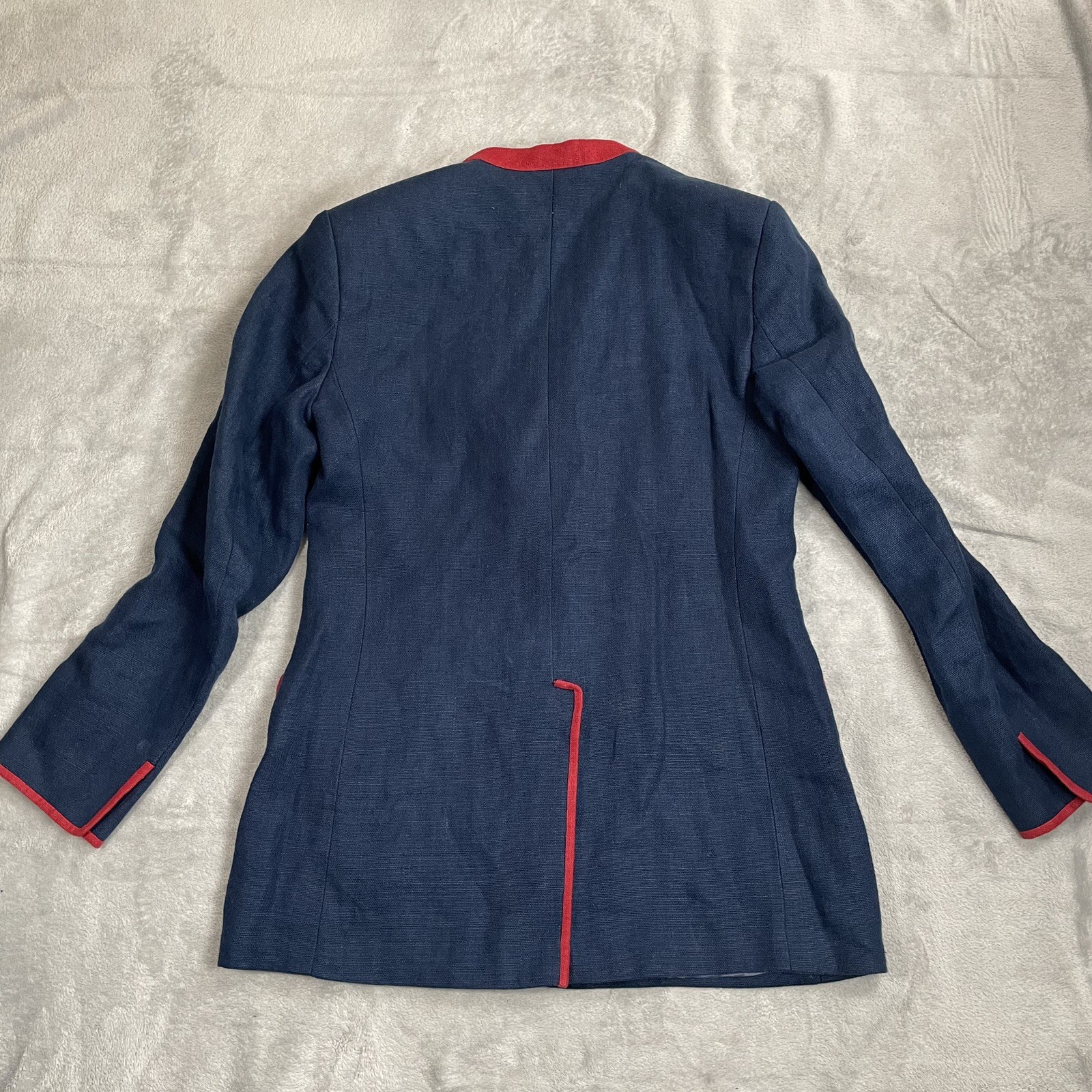 Original Lanz Blazer Jacket Womens Vintage Austria Blue Red Unique