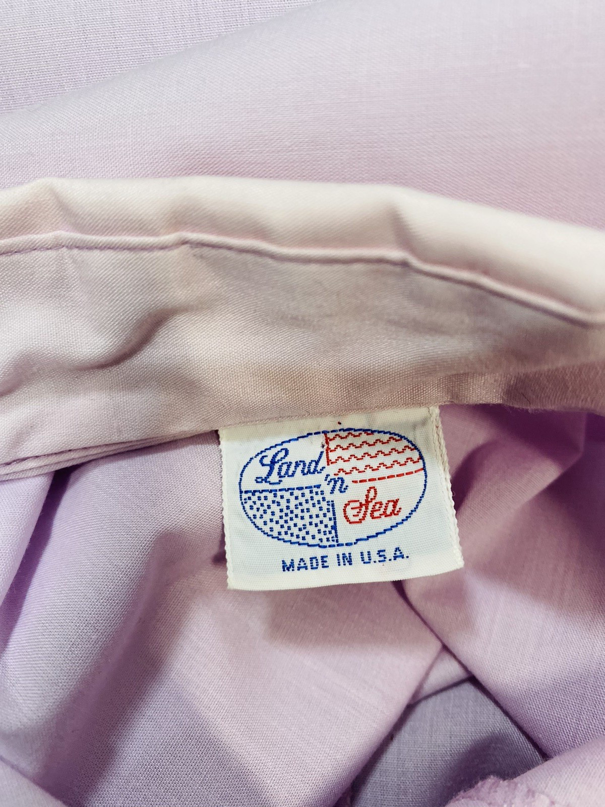 Vintage Blouse SIZE MEDIUM lavender purple short sleeve 70s 80s LAND N&rsquo; SEA